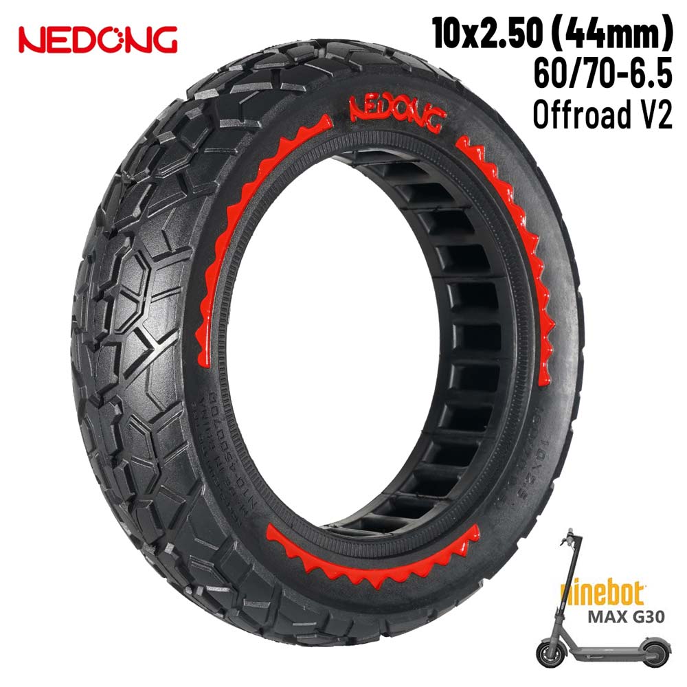 Rueda maciza roja 10x2,5-6,5 - Offroad (44MM) [Nedong]