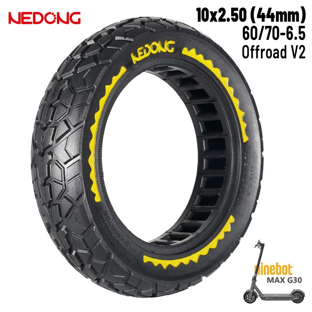 Rueda maciza amarilla 10x2,5-6,5 - Offroad (44MM) [Nedong]