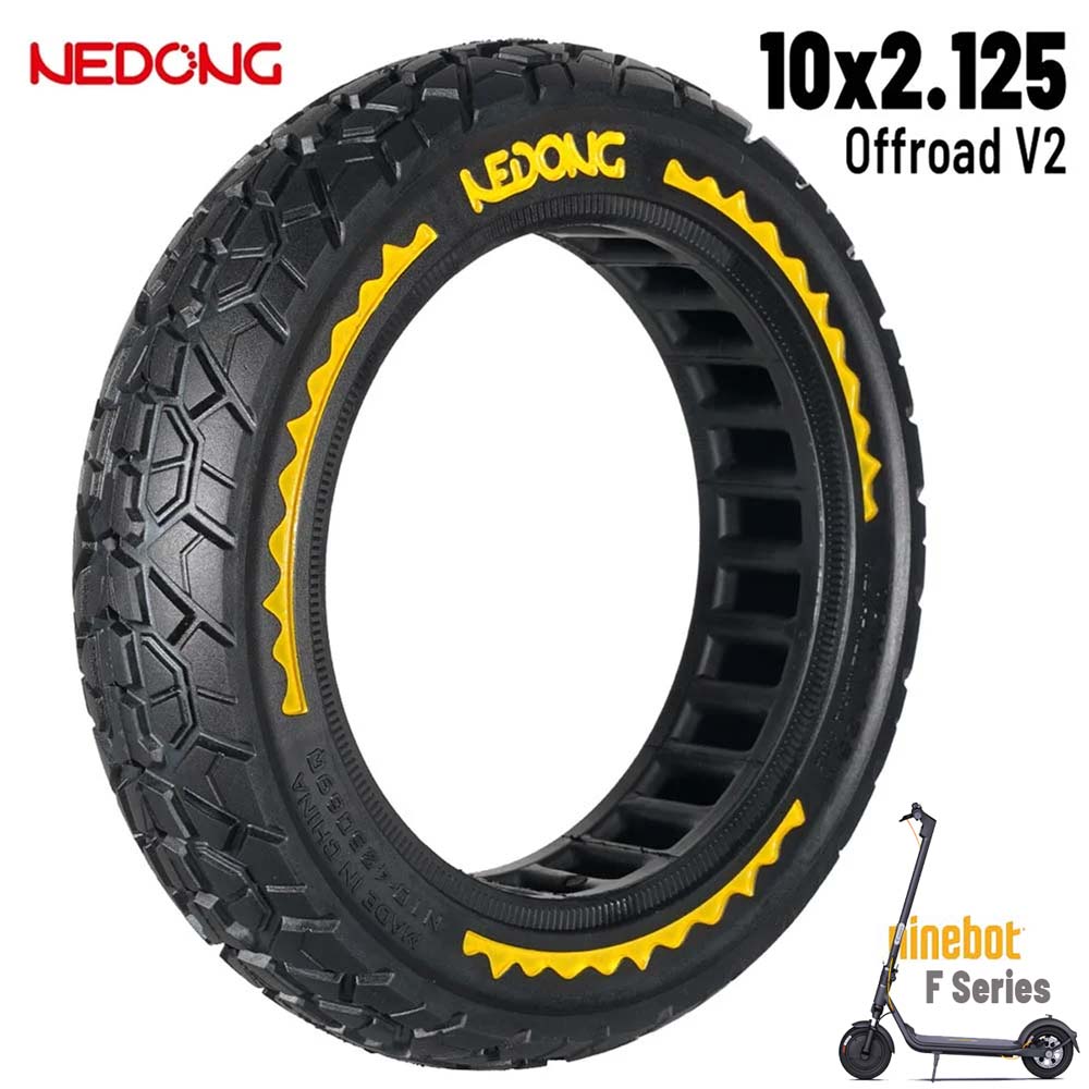 Rueda maciza amarilla offroad 10x2,125-6,5 42,5mm Rojo [Nedong]