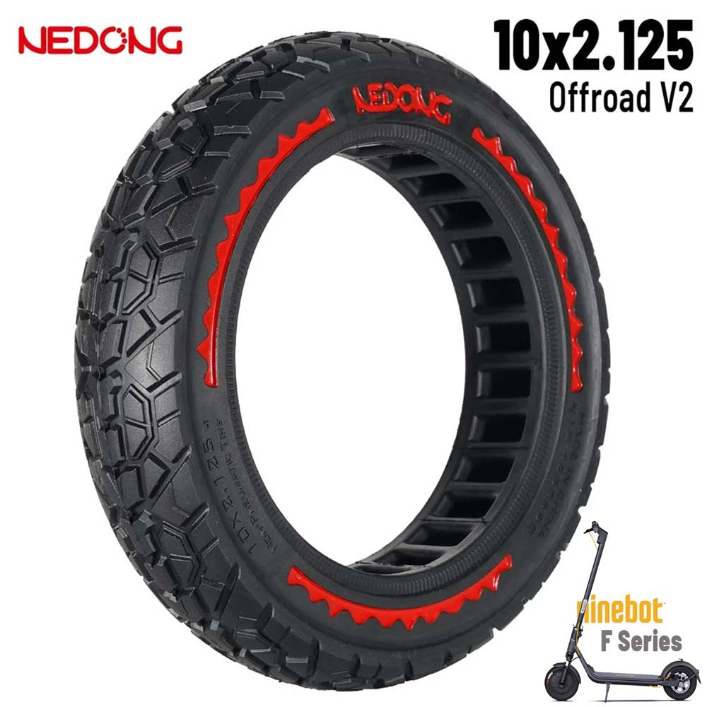 Rueda maciza ROJO offroad 10x2,125-6,5 42,5mm  [Nedong]