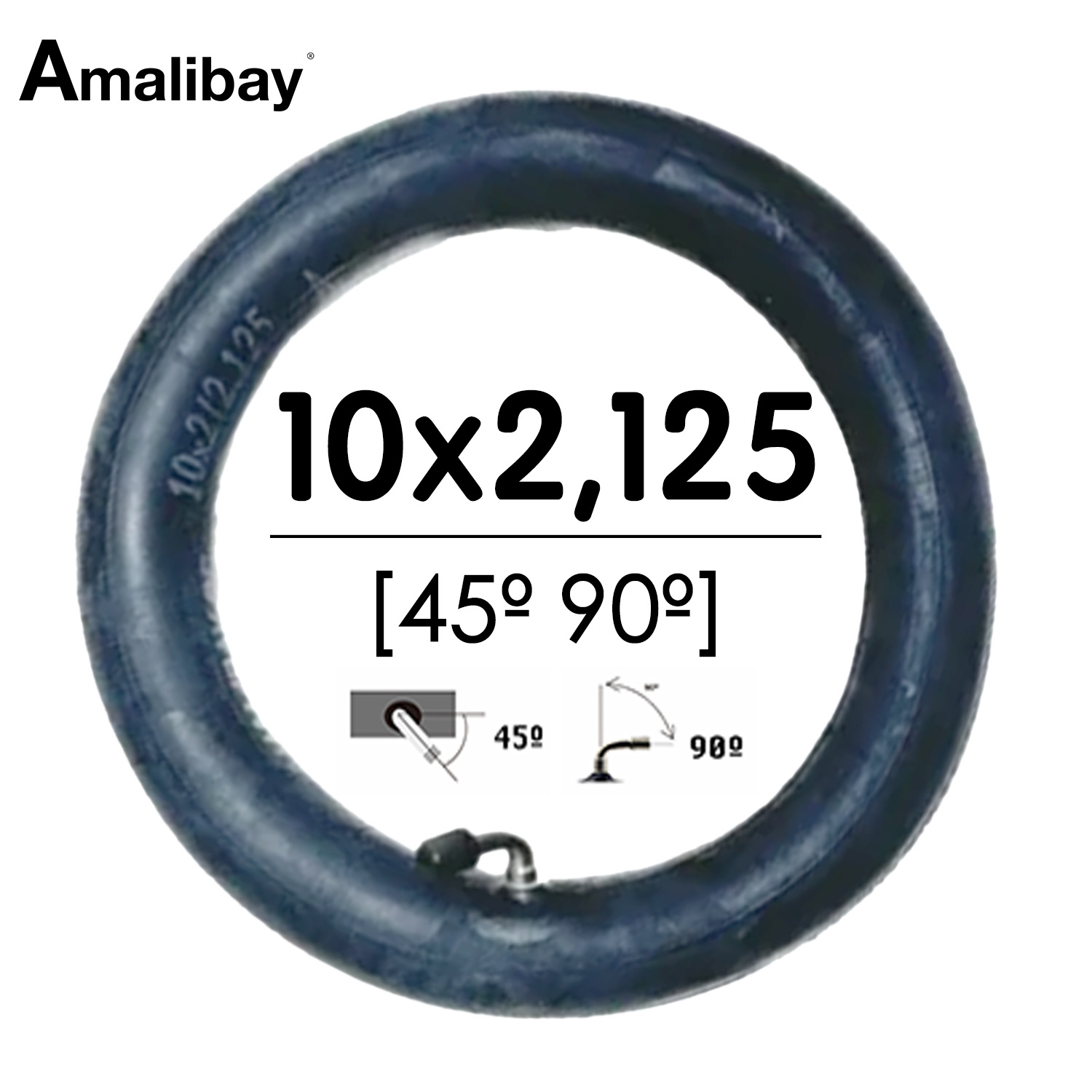 Cámara de aire 10x2,125 (valvula 45º 90º) [Amalibay]