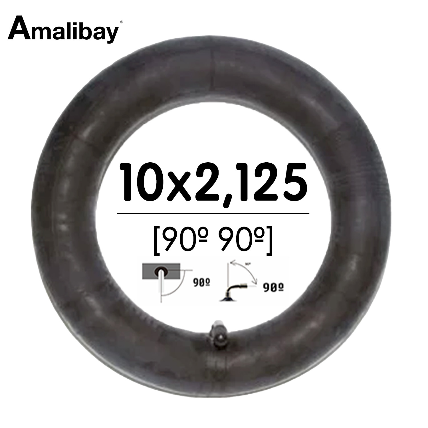 Cámara de aire 10x2,125 (valvula 90º 90º) [Amalibay]