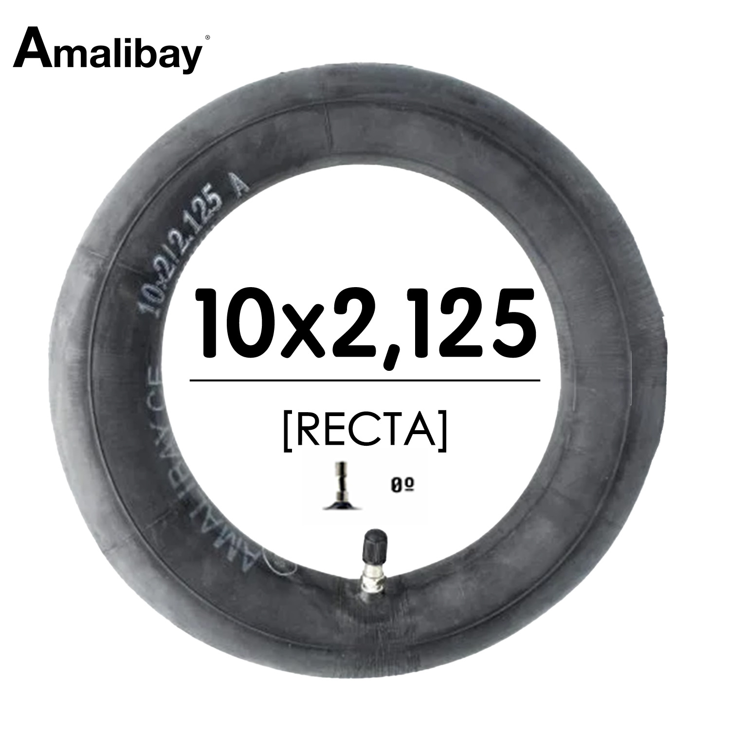 Cámara de aire 10x2 / 2,125 (válvula recta)  - Premium [Amalibay]
