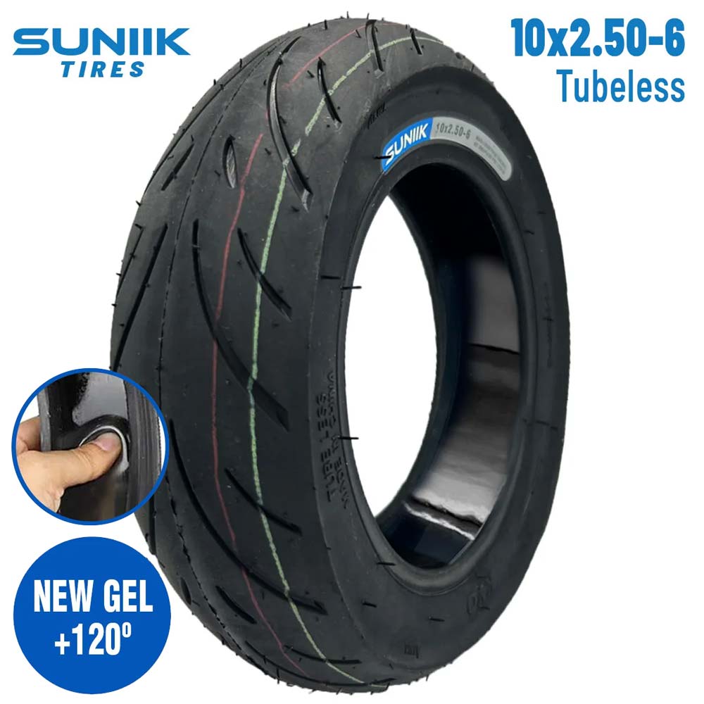 Neumático con gel antipinchazo 10x2,5-6 Cityroad Tubeless [Suniik]