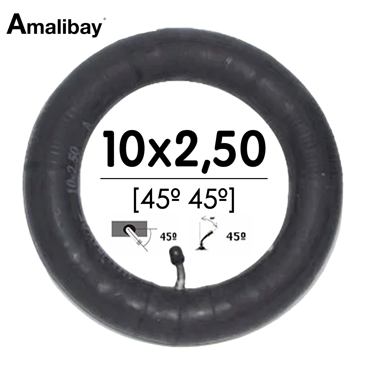 Cámara de aire 10x2,5 (válvula 45º 45º) - Premium [Amalibay]