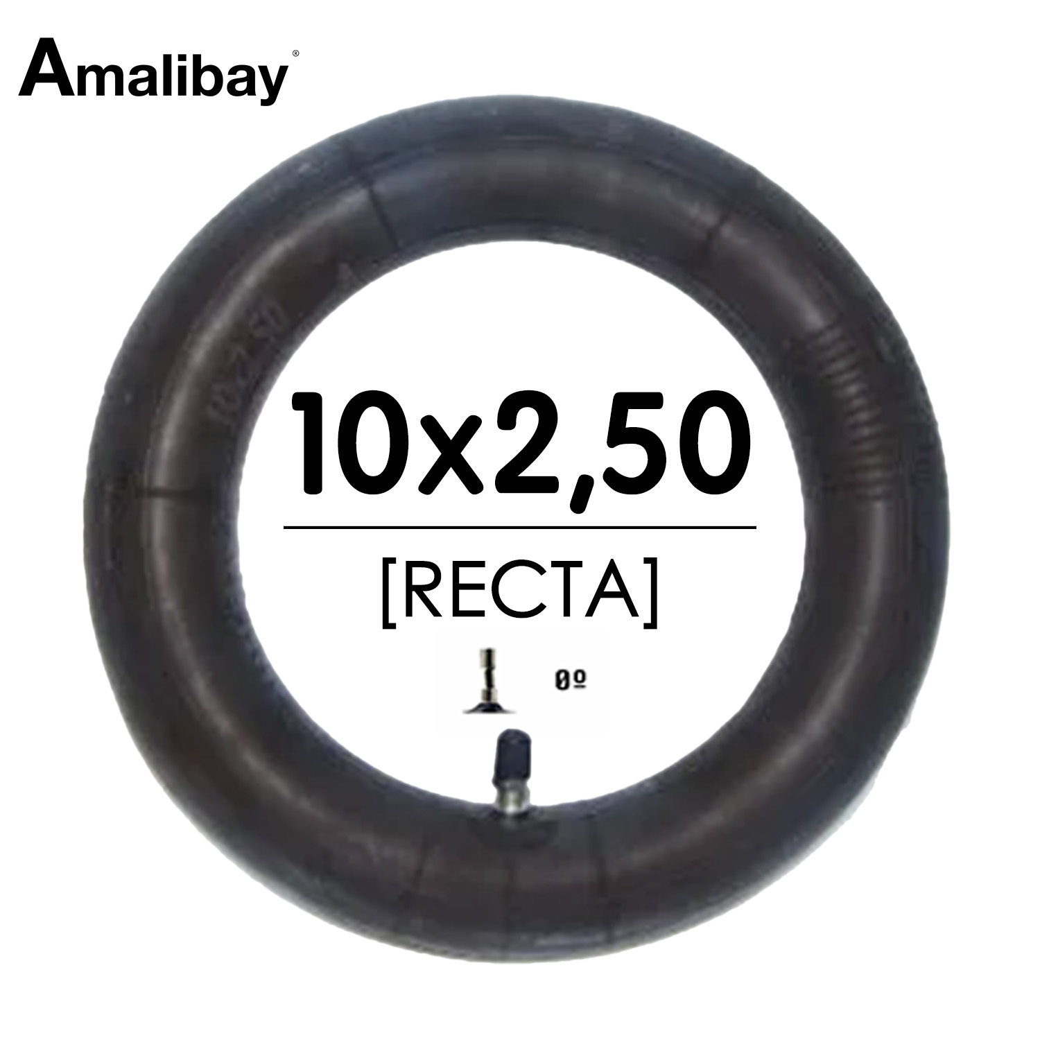 Cámara de aire 10x2,5 (válvula recta)  - Premium [Amalibay]