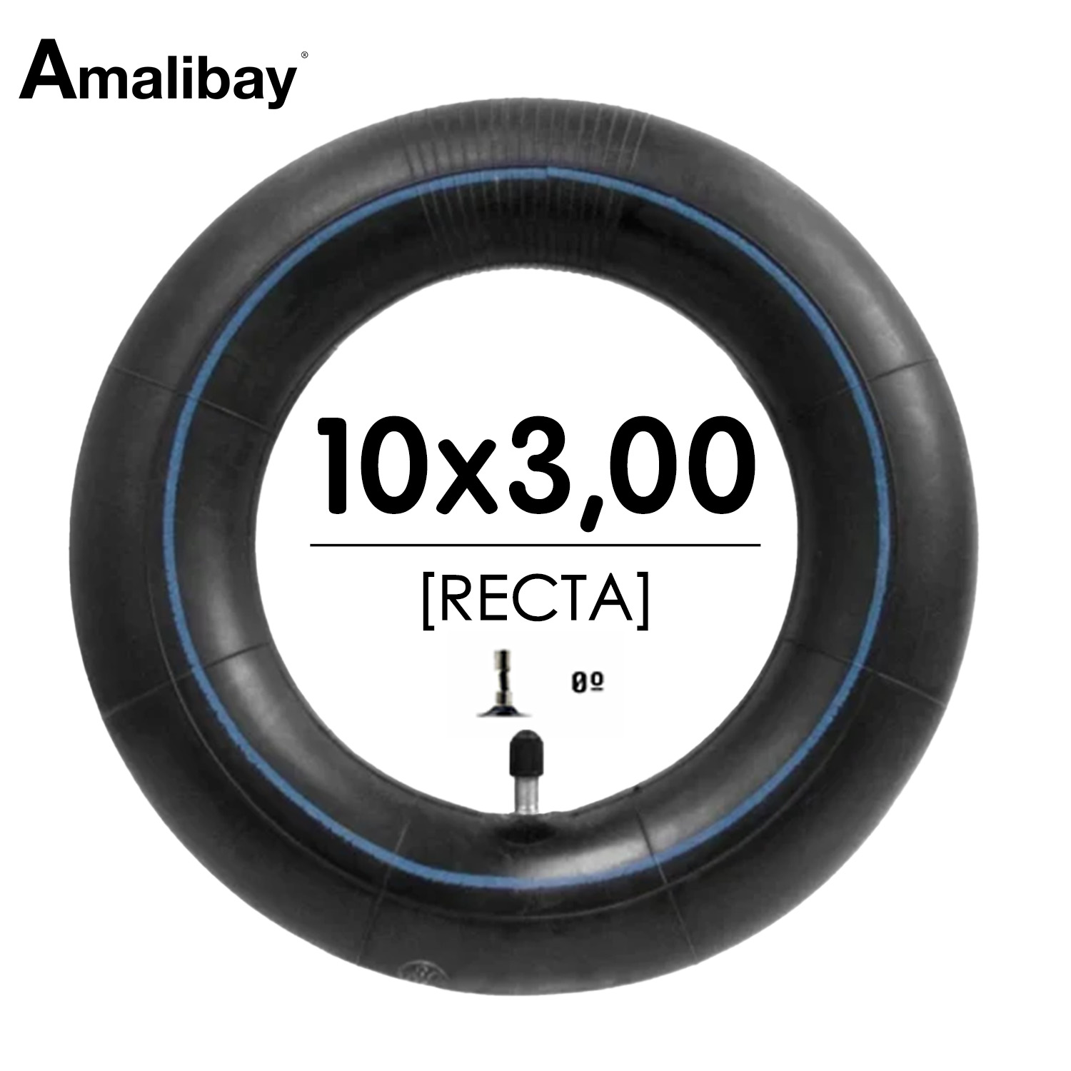 Cámara de aire 10x3 - 255x80 (válvula recta) [Amalibay]