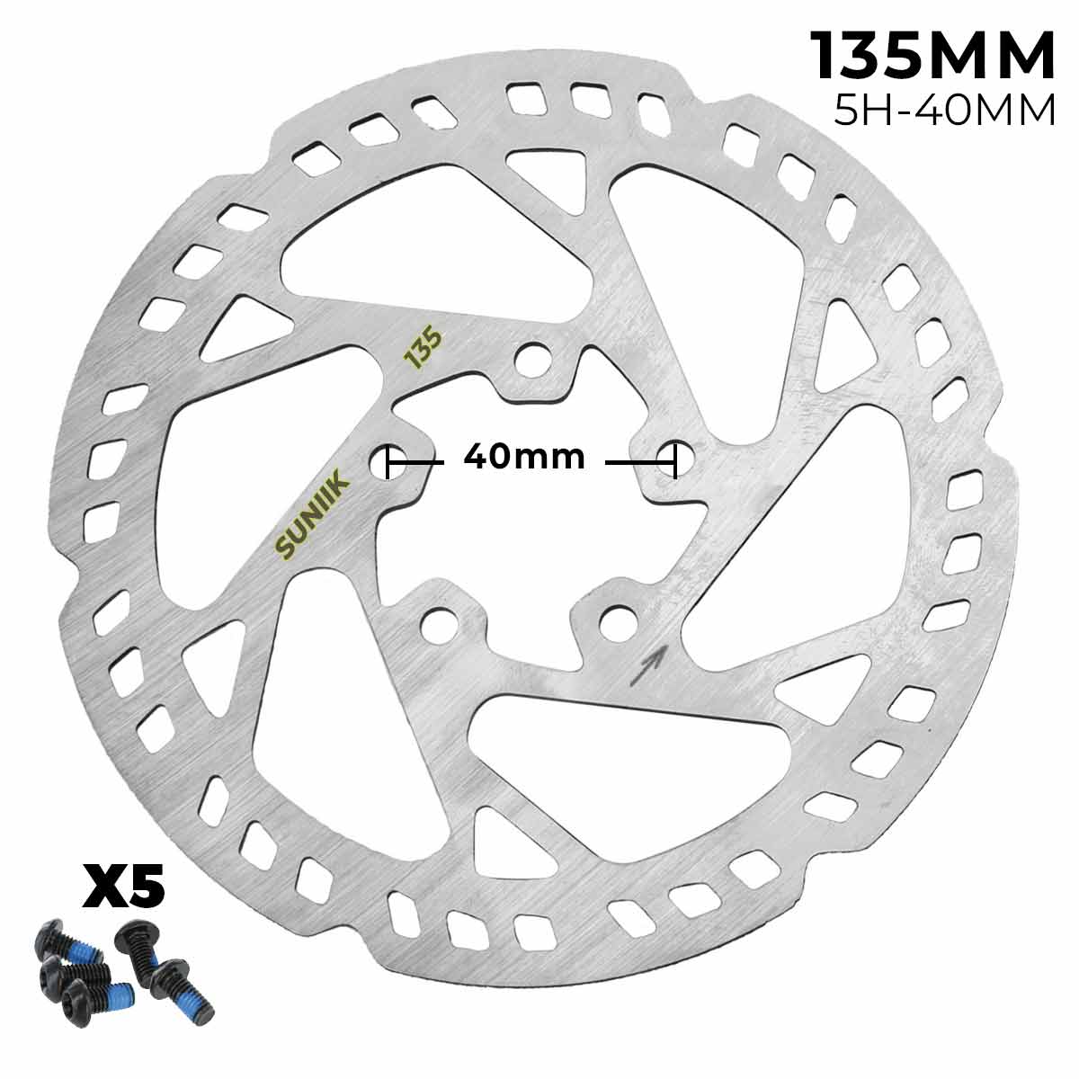 Disco de freno 135mm para Xiaomi PRO / PRO 2  - Dentado (5H - 40MM) [Suniik]