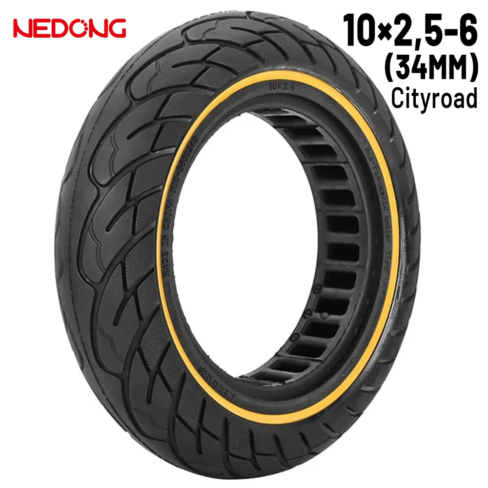 Rueda maciza 10x2,5-6 Amarilla (34MM) [Nedong]
