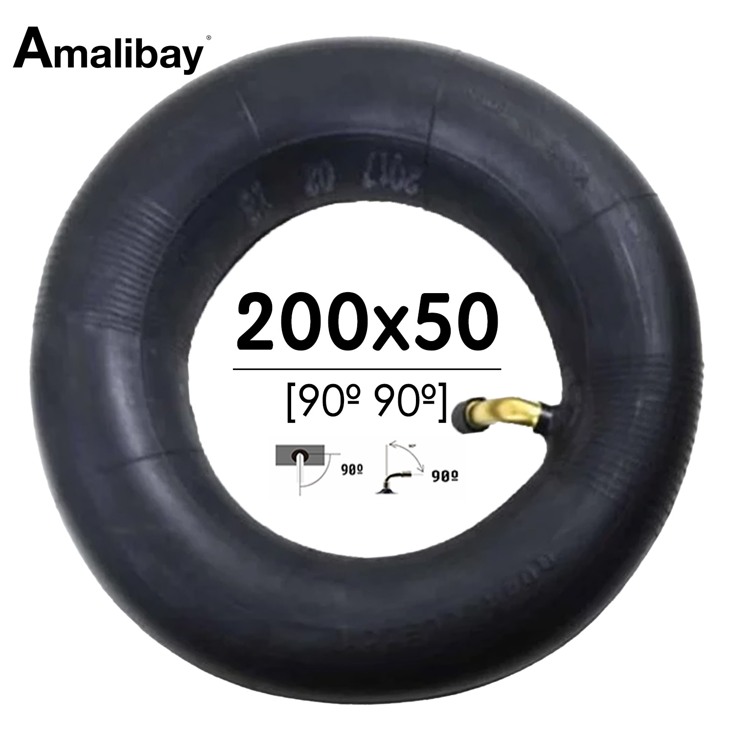 Cámara de aire 200x50 (válvula 90º  90º)  - Premium [Amalibay]