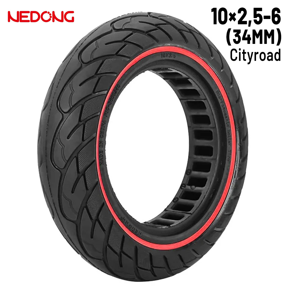 Rueda maciza 10x2,5-6 Roja (34MM) [Nedong]