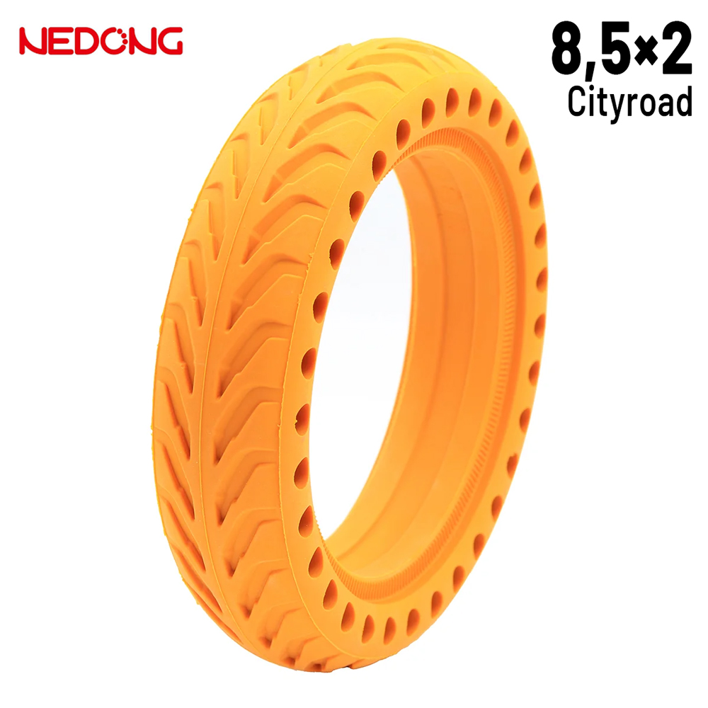 Rueda maciza 8,5x2 Agujereada AMARILLA Para Xiaomi [Nedong]