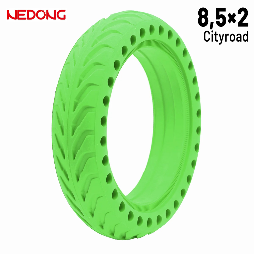 Rueda maciza 8,5x2 Agujereada VERDE Para Xiaomi [Nedong]