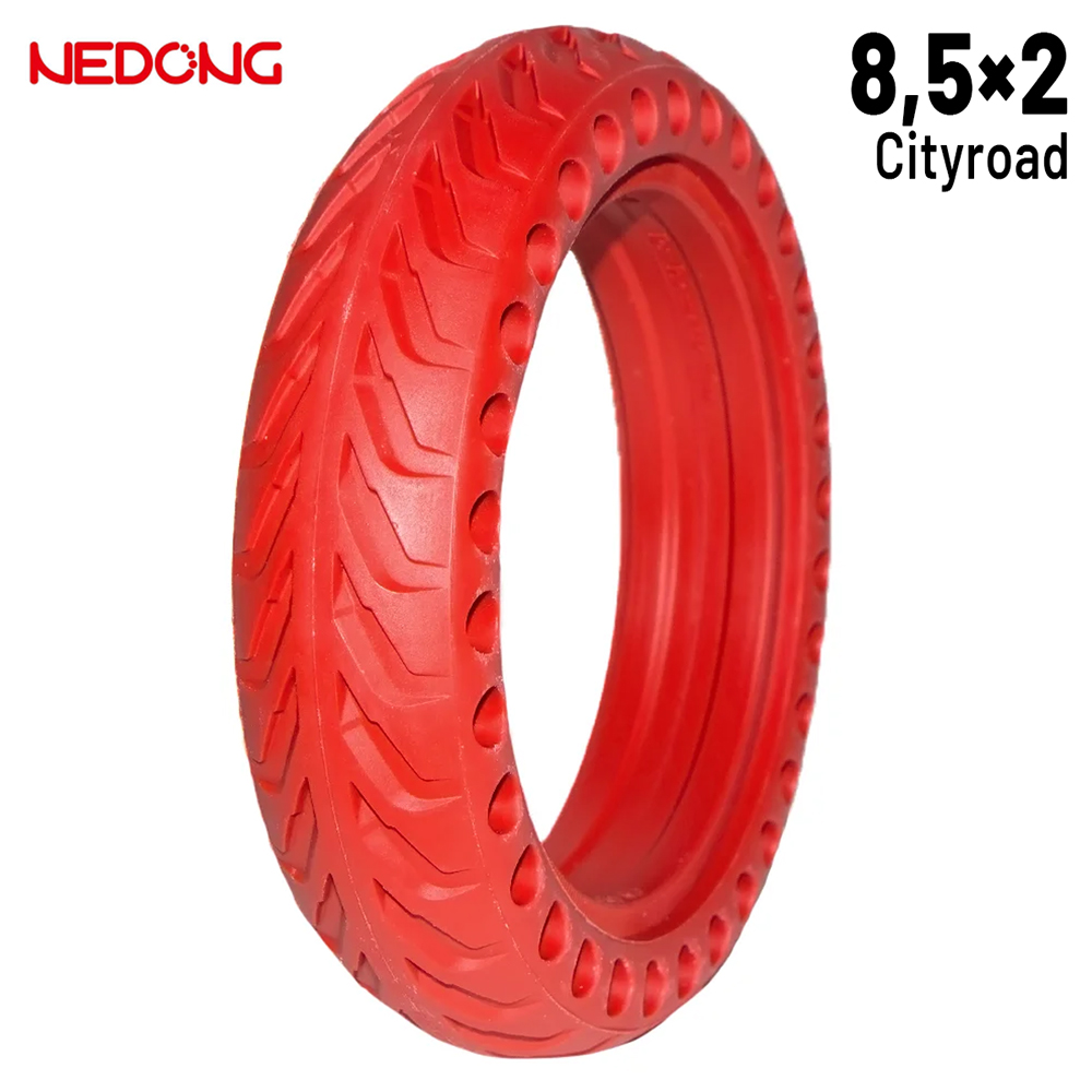 Rueda maciza 8,5x2 Agujereada ROJA Para Xiaomi [Nedong]