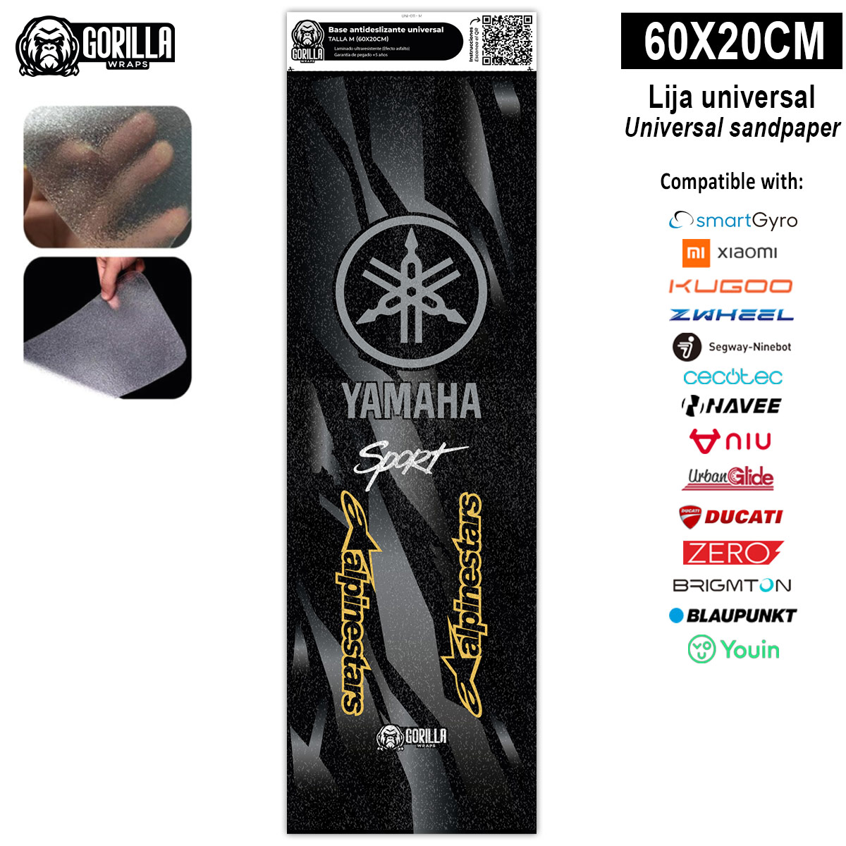 Base antideslizante universal Yamaha&Alphine - Talla M - (Xiaomi, Smartgyro, Kukirin, Ninebot, Niu, Kaboo, Teverun) [Gorilla]
