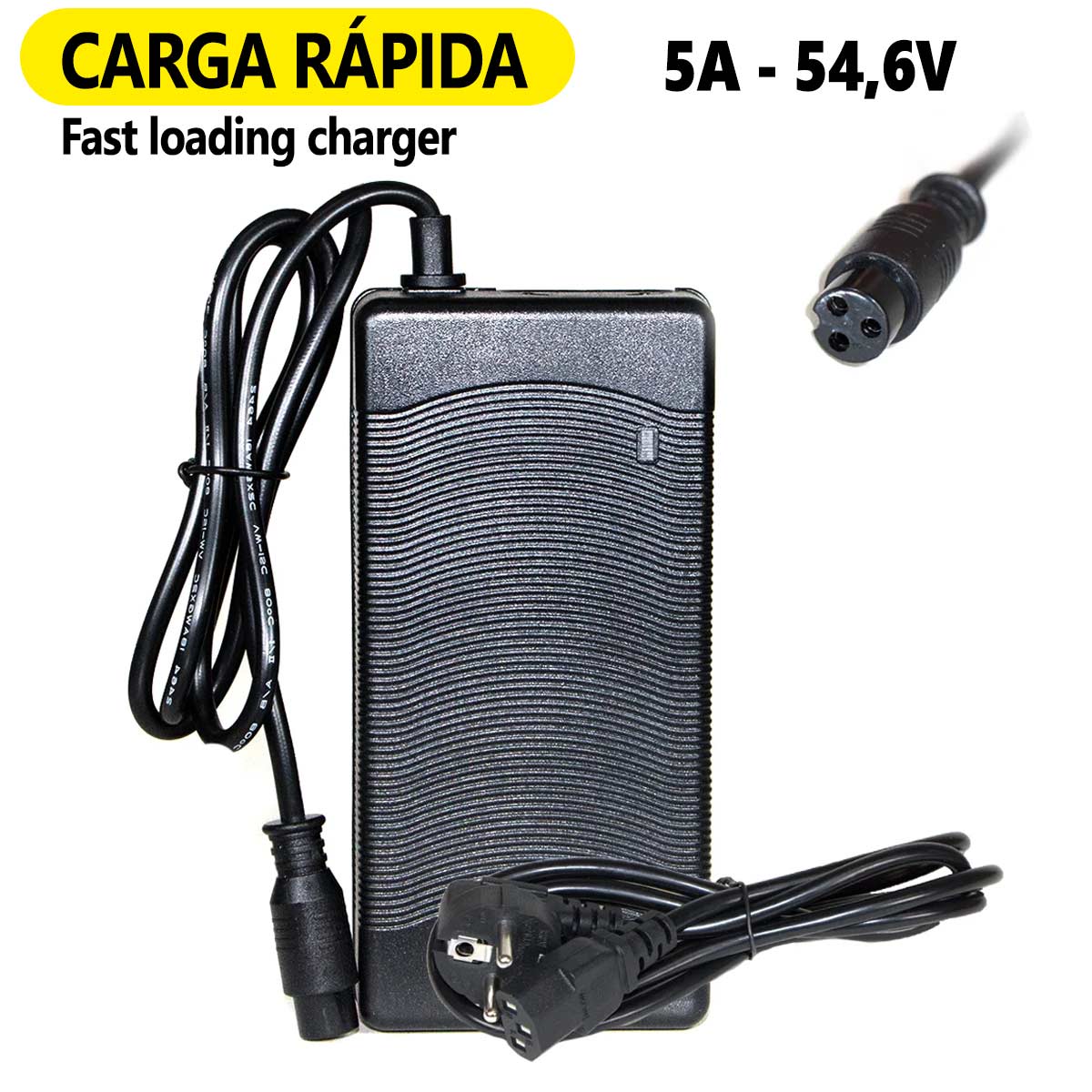 Cargador carga rápida 54,6v 5A con ventilador
