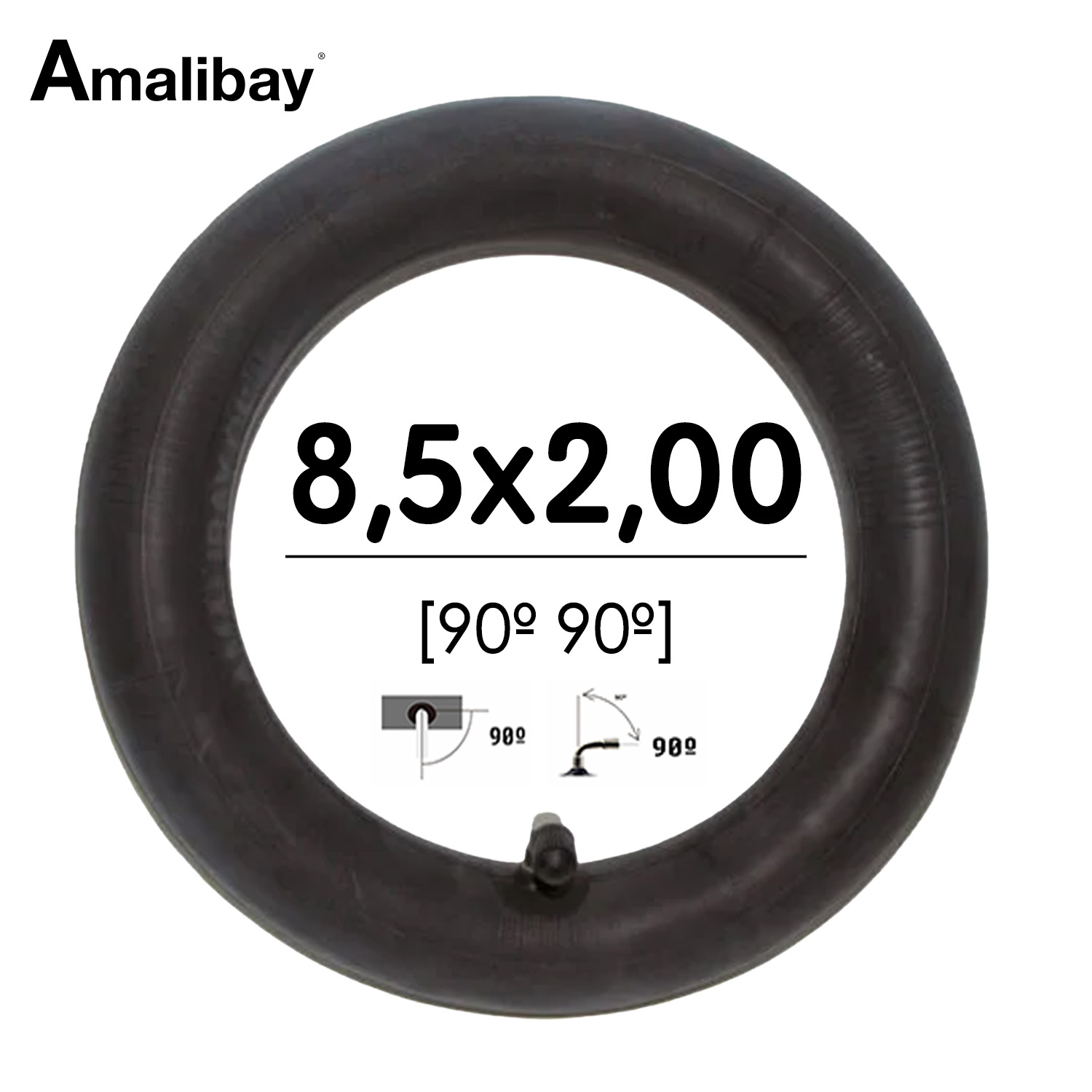 Cámara de aire 8,5x2-156 (válvula 90º 90º) [Amalibay]