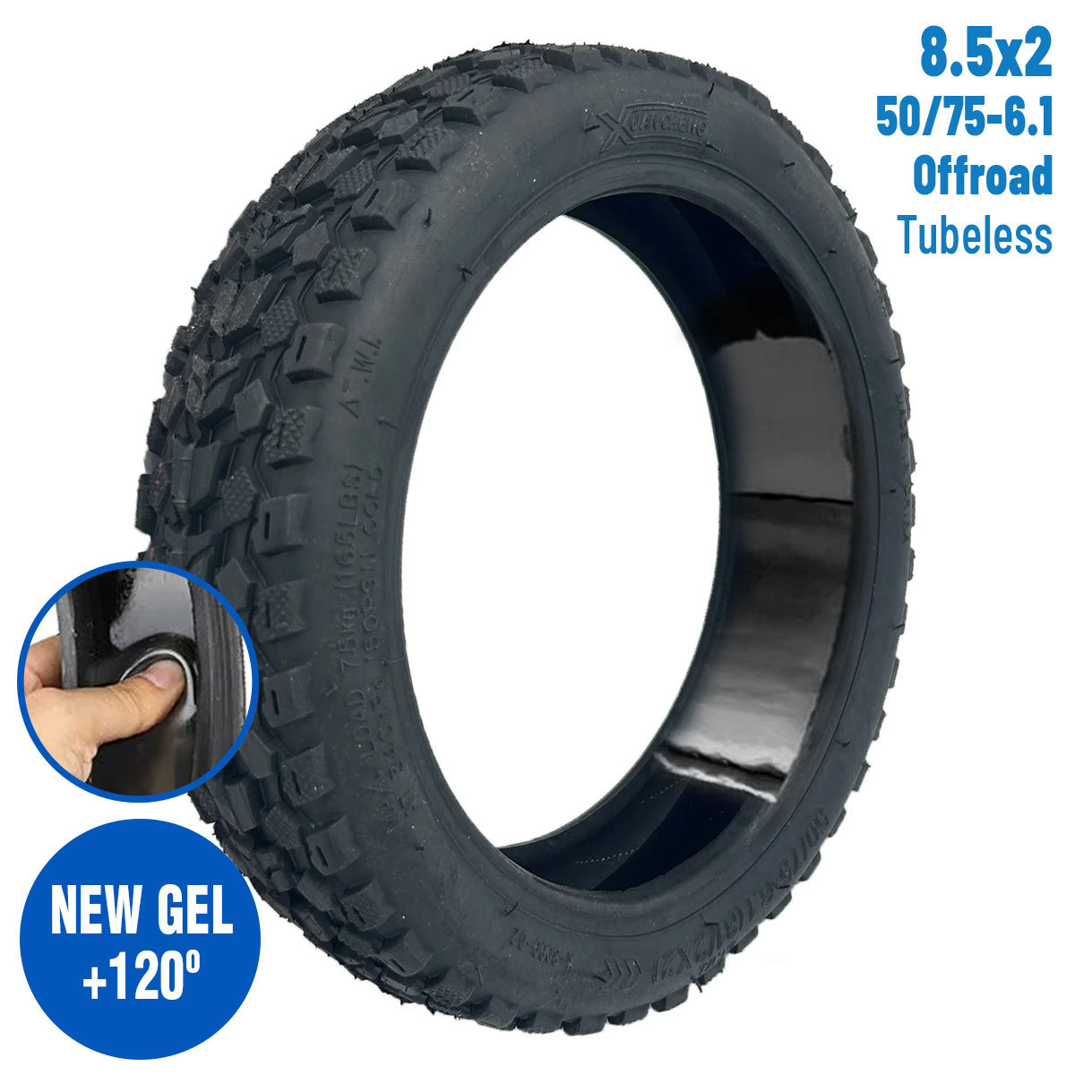 Neumático 50/75-6.1(8,5x2) Offroad Tubeless (Con gel antipinchazos) [Xuancheng] - Compatible con Xiaomi