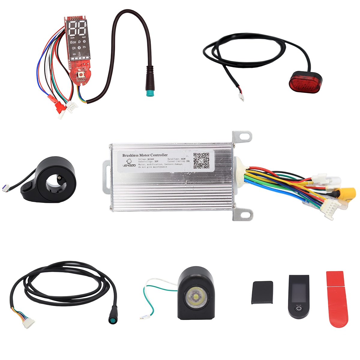 Kit electrónica genérico 36V - APP (Display + Controladora + Cableado + acelerador + luces delanteras y traseras) [Suniik]
