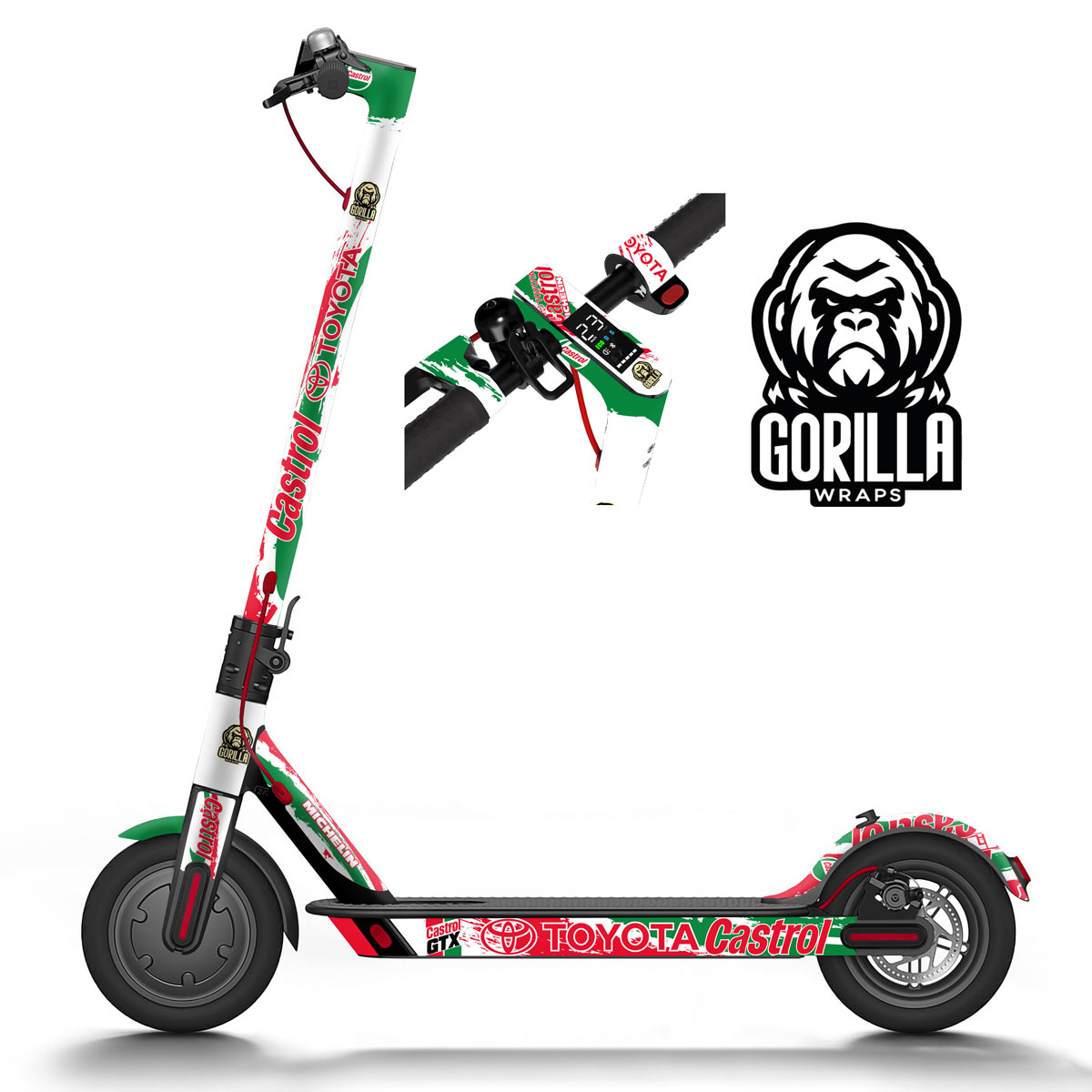 Vinilo para Xiaomi M365, 1S, PRO, PRO 2, MI3 - Castrol [Gorilla] - Completo