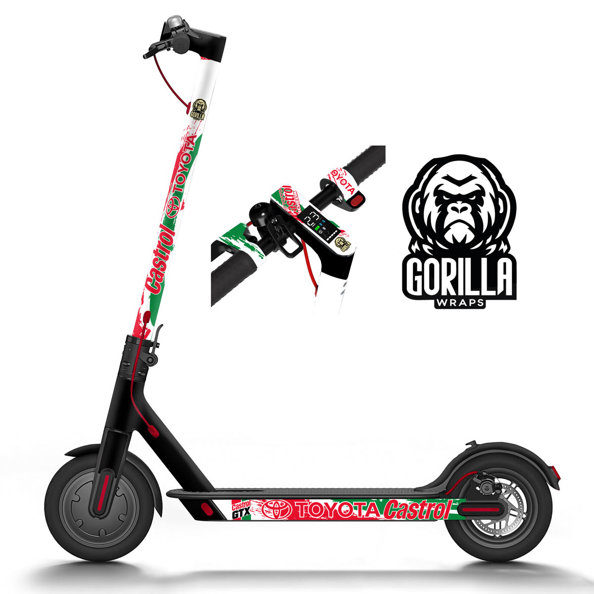 Vinilo para Xiaomi M365, 1S, PRO, PRO 2, MI3 - Castrol [Gorilla] - Básico