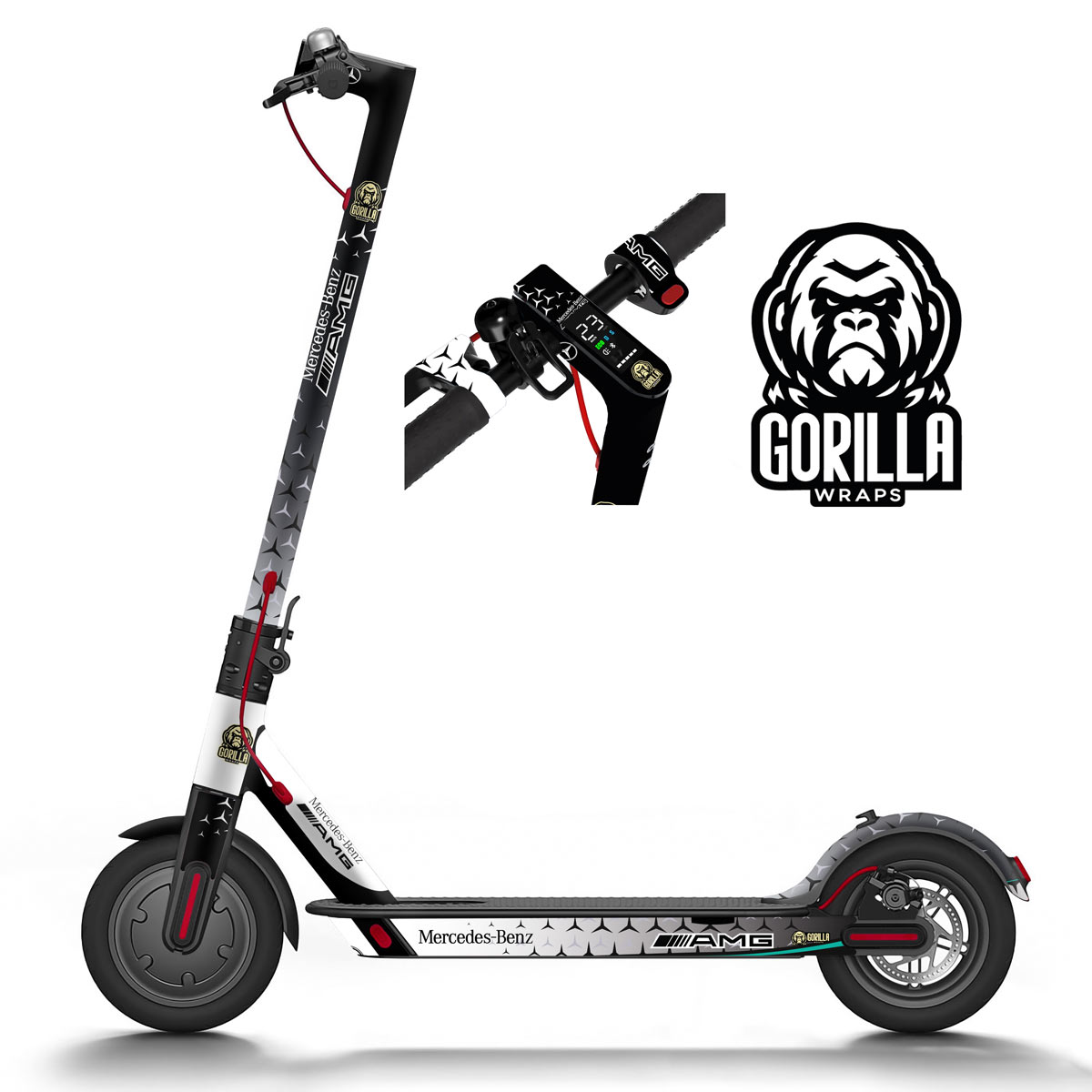 Vinilo para Xiaomi M365, 1S, PRO, PRO 2, MI3 - Mercedes AMG [Gorilla] - Completo