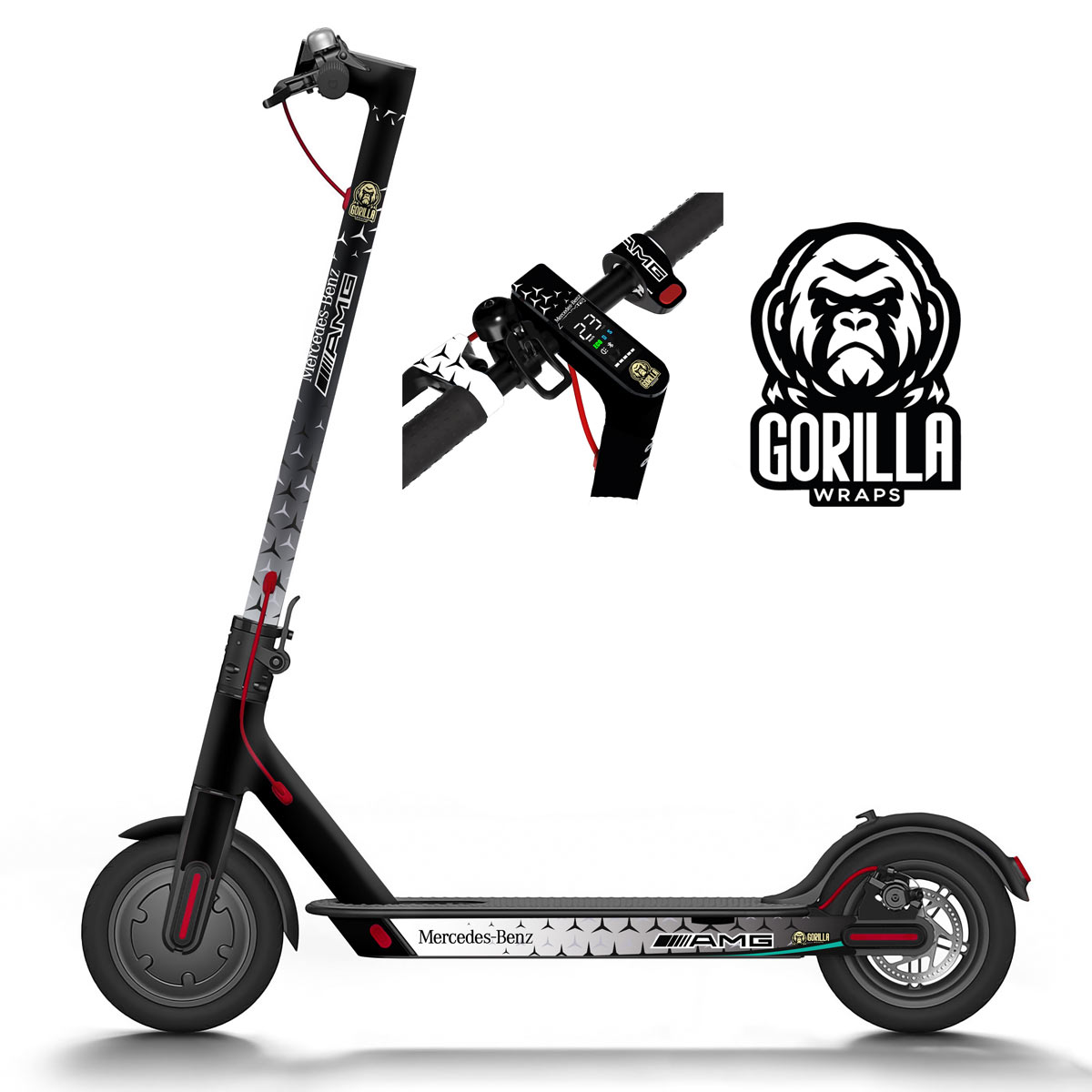 Vinilo para Xiaomi M365, 1S, PRO, PRO 2, MI3 - Mercedes AMG [Gorilla] - Básico