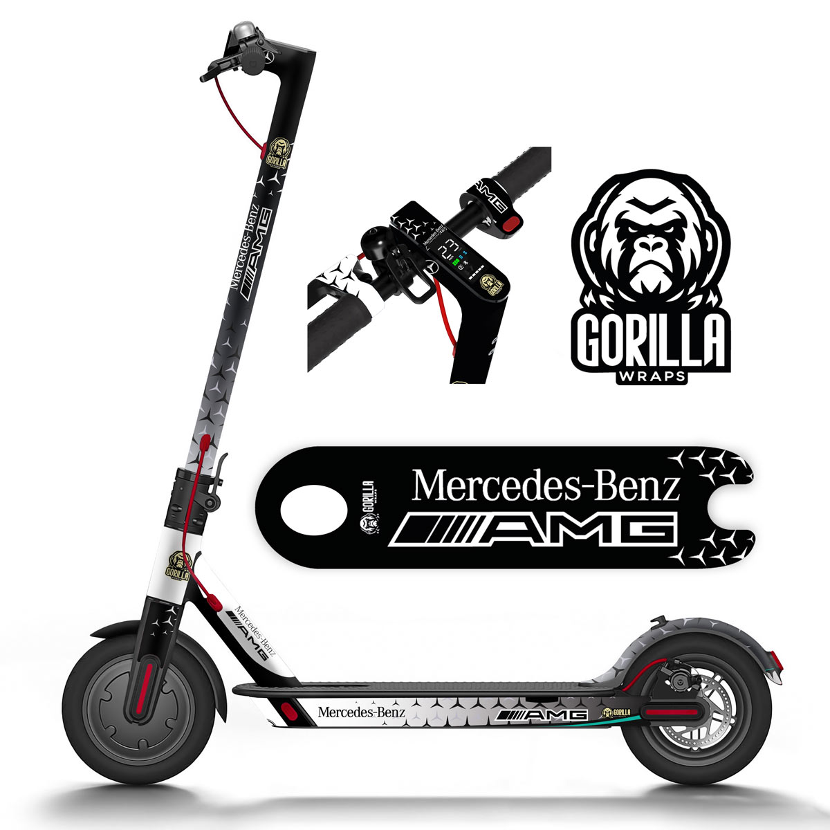 Vinilo para Xiaomi M365, 1S, PRO, PRO 2, MI3 - Mercedes AMG [Gorilla]