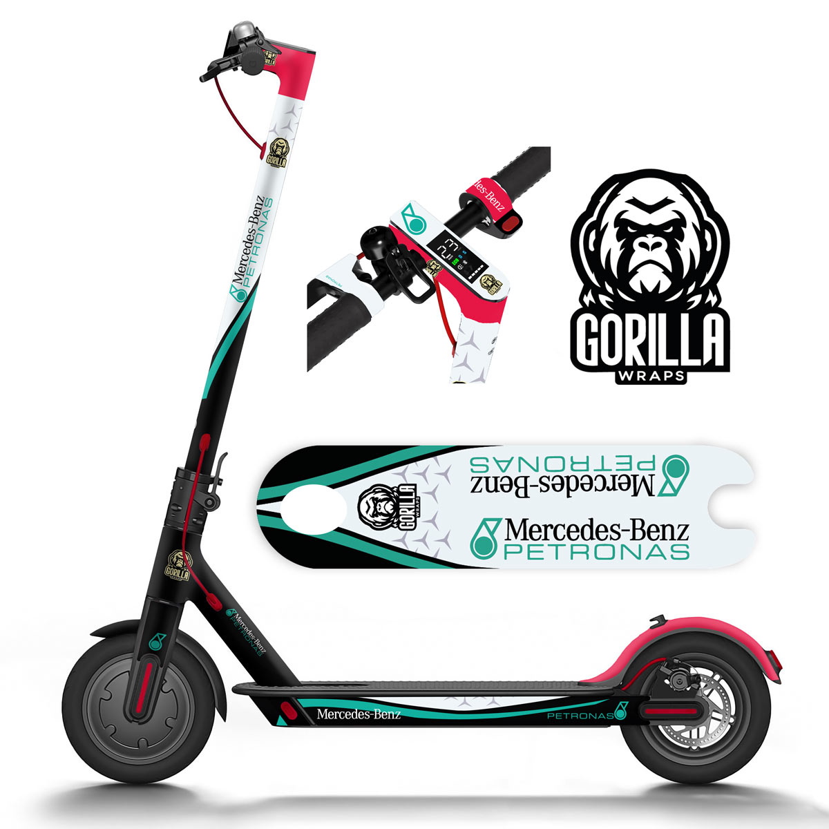 Vinilo para Xiaomi M365, 1S, PRO, PRO 2, MI3 - Petronas [Gorilla]