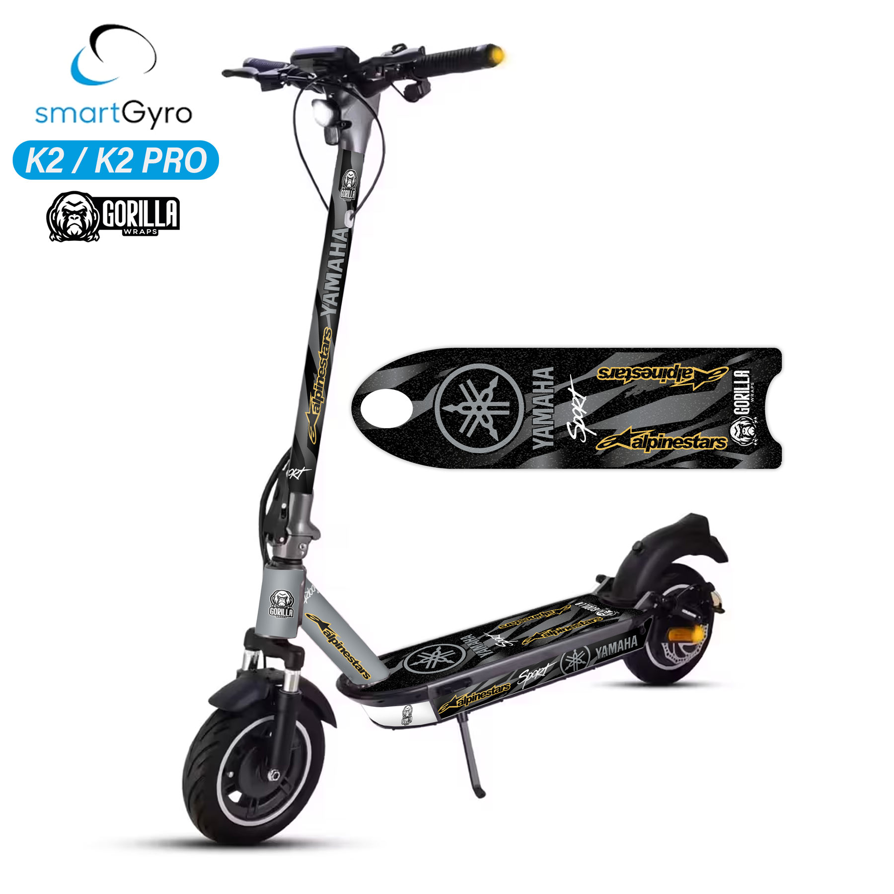 Vinilo con base antideslizante para Smartgyro K2 - Yamaha&Alphine [Gorilla]