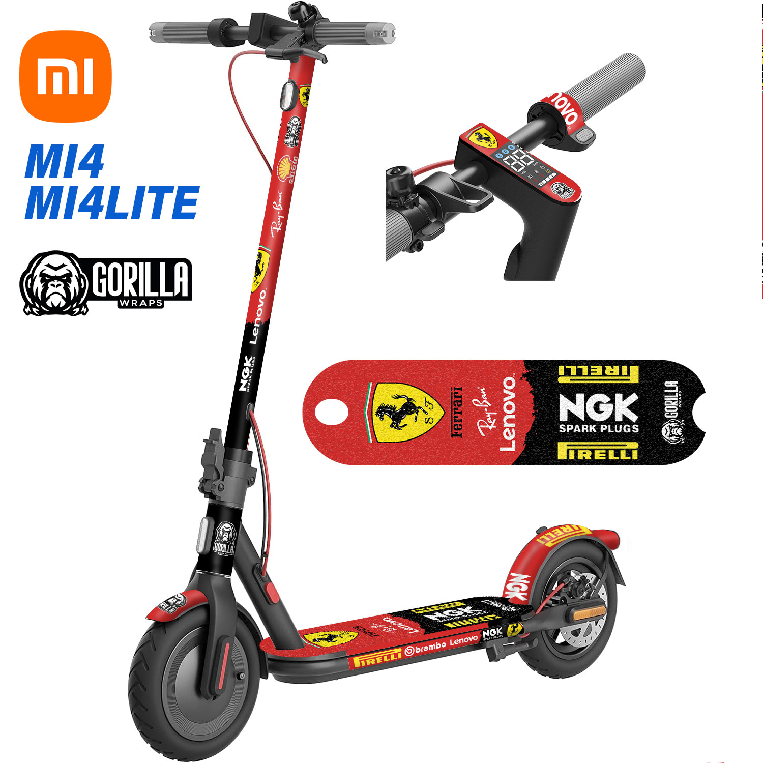 Vinilo con base antideslizante para Xiaomi MI4 / MI4 LITE - Ferrari [Gorilla]