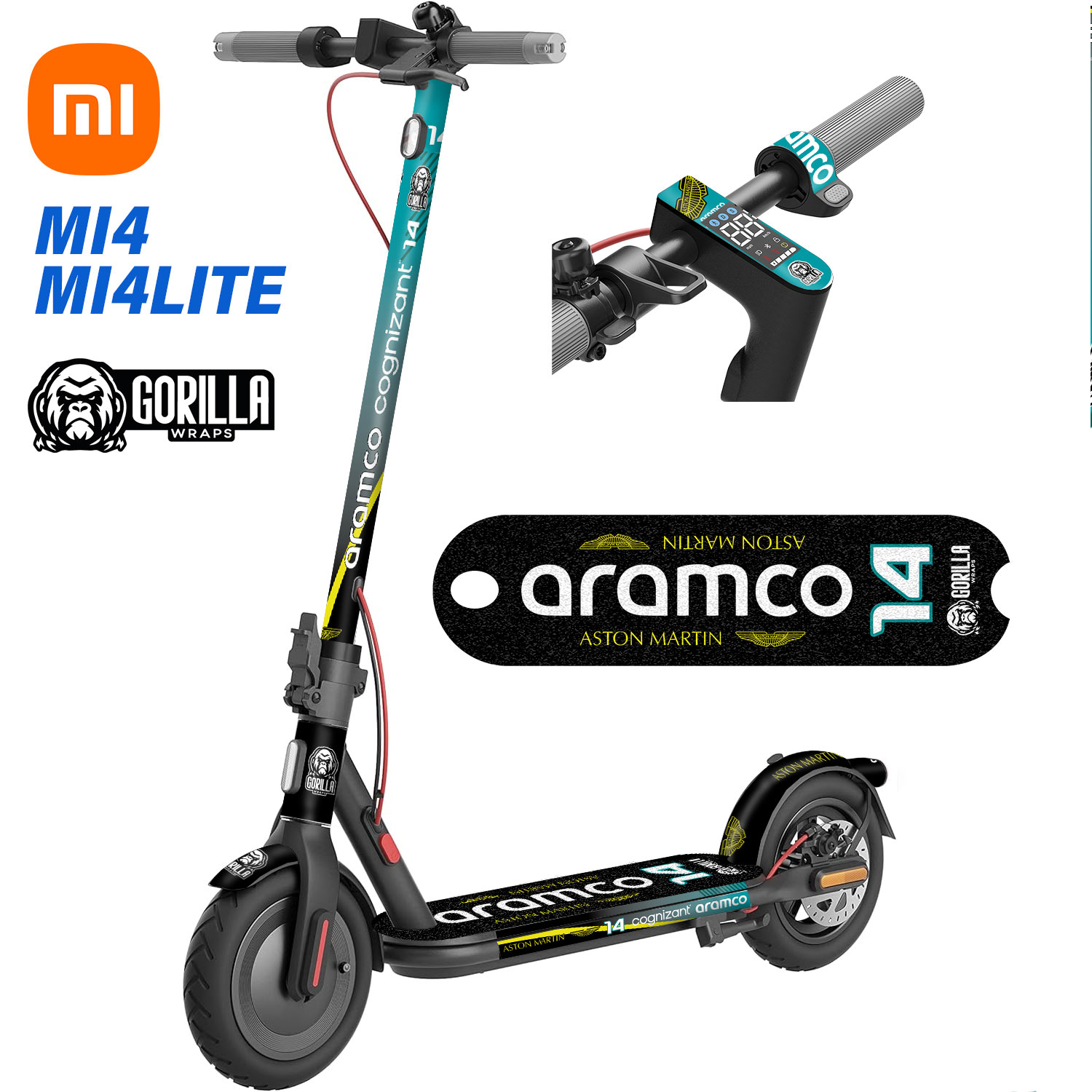 Vinilo con base antideslizante para Xiaomi MI4 / MI4 LITE - Aston Martin&Aramco [Gorilla]