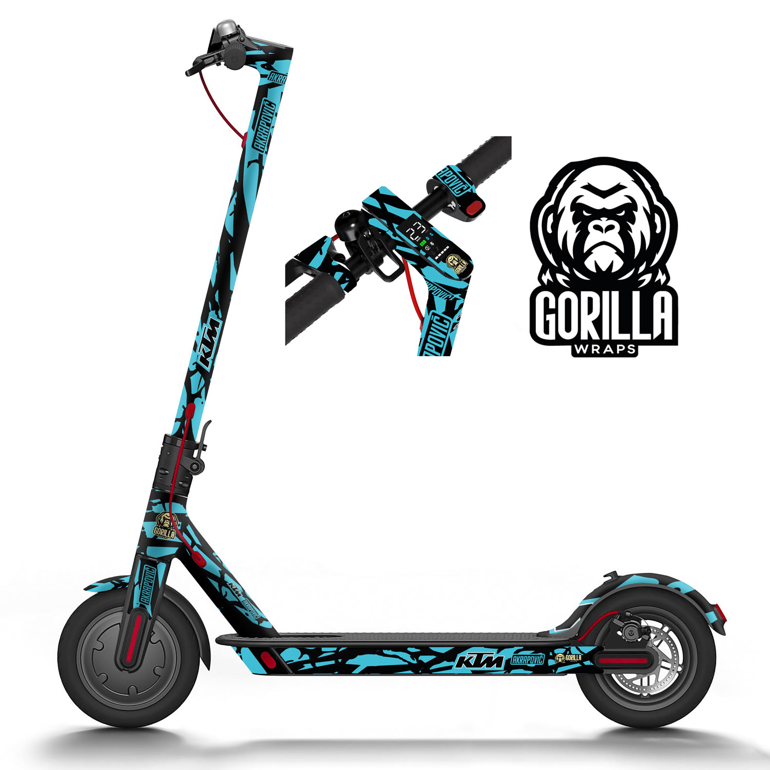 Vinilo para Xiaomi M365, 1S, PRO, PRO 2, MI3 - Azul turquesa [Gorilla] - Completo