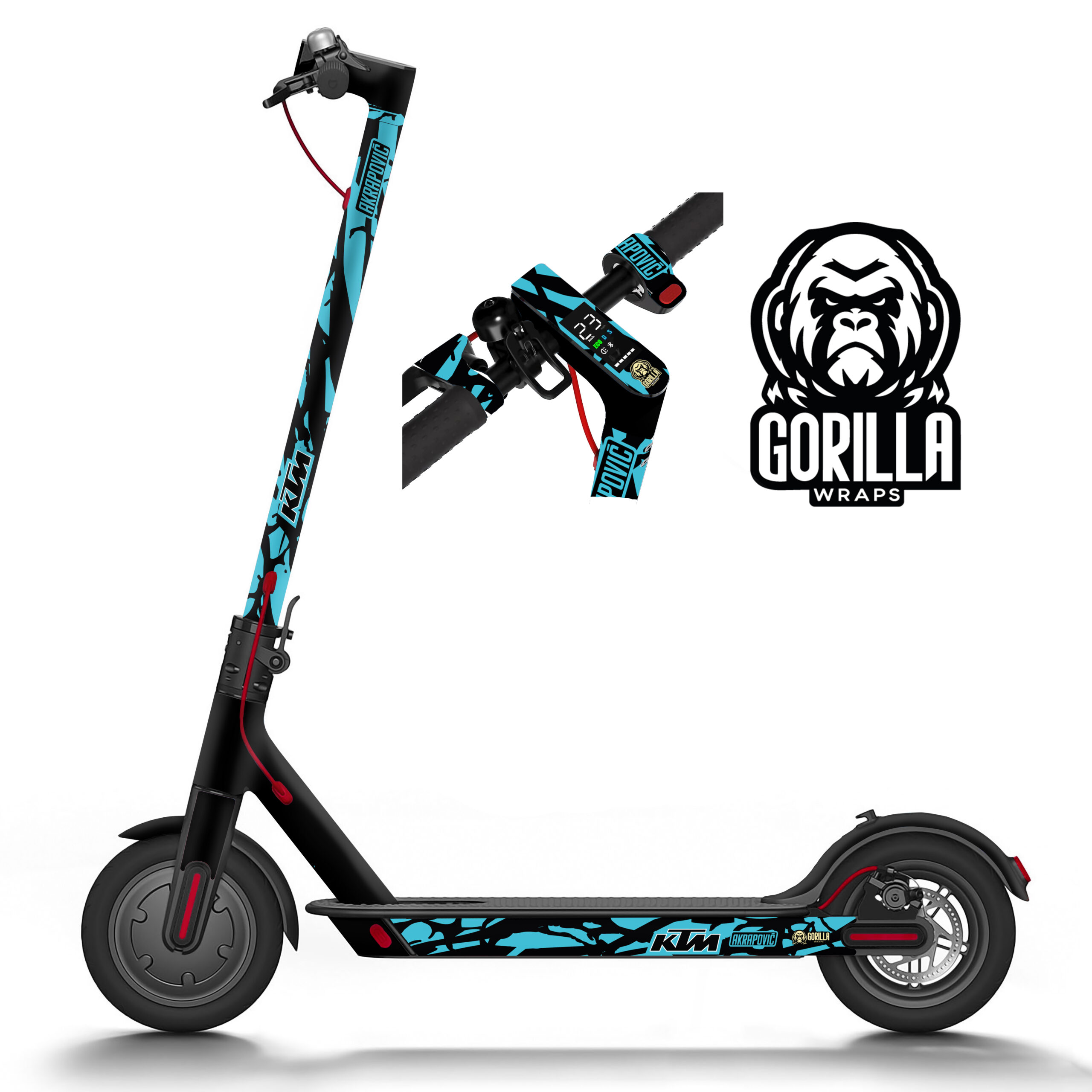Vinilo para Xiaomi M365, 1S, PRO, PRO 2, MI3 - Azul turquesa [Gorilla] - Básico