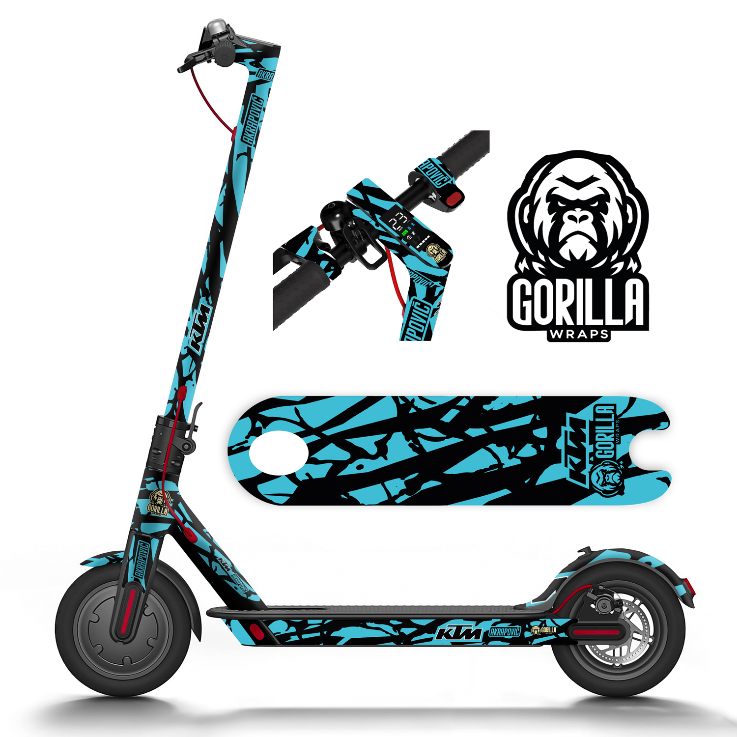 Vinilo para Xiaomi M365, 1S, PRO, PRO 2, MI3 - Azul turquesa [Gorilla]