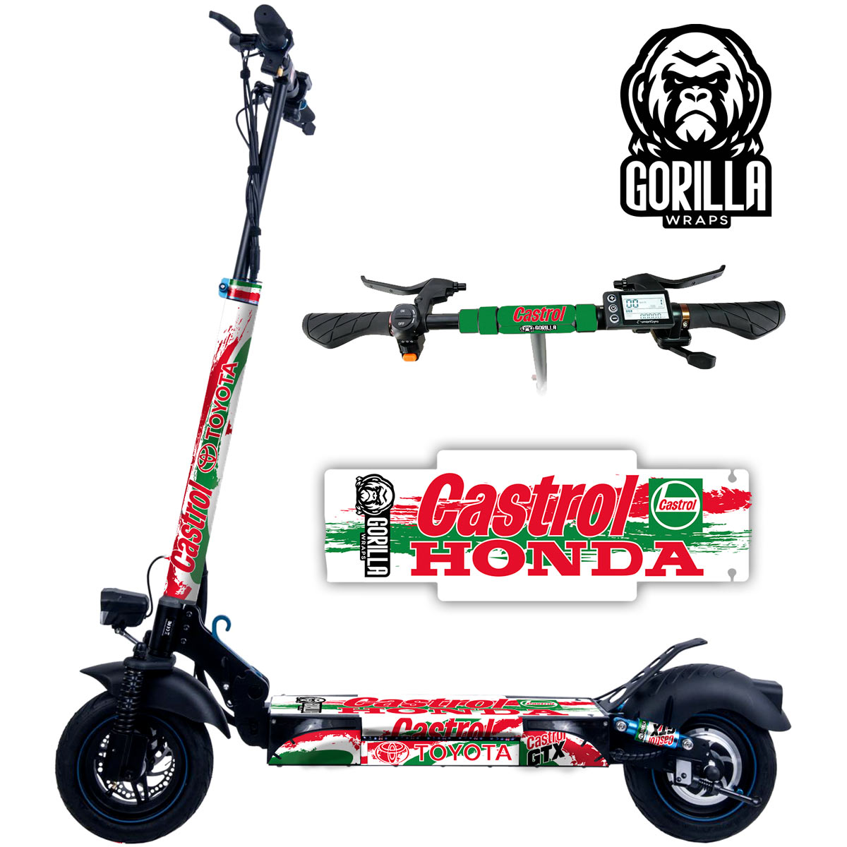 Vinilo + base antideslizante para Smartgyro Rockway, Speedway y Crossover - Castrol [Gorilla]