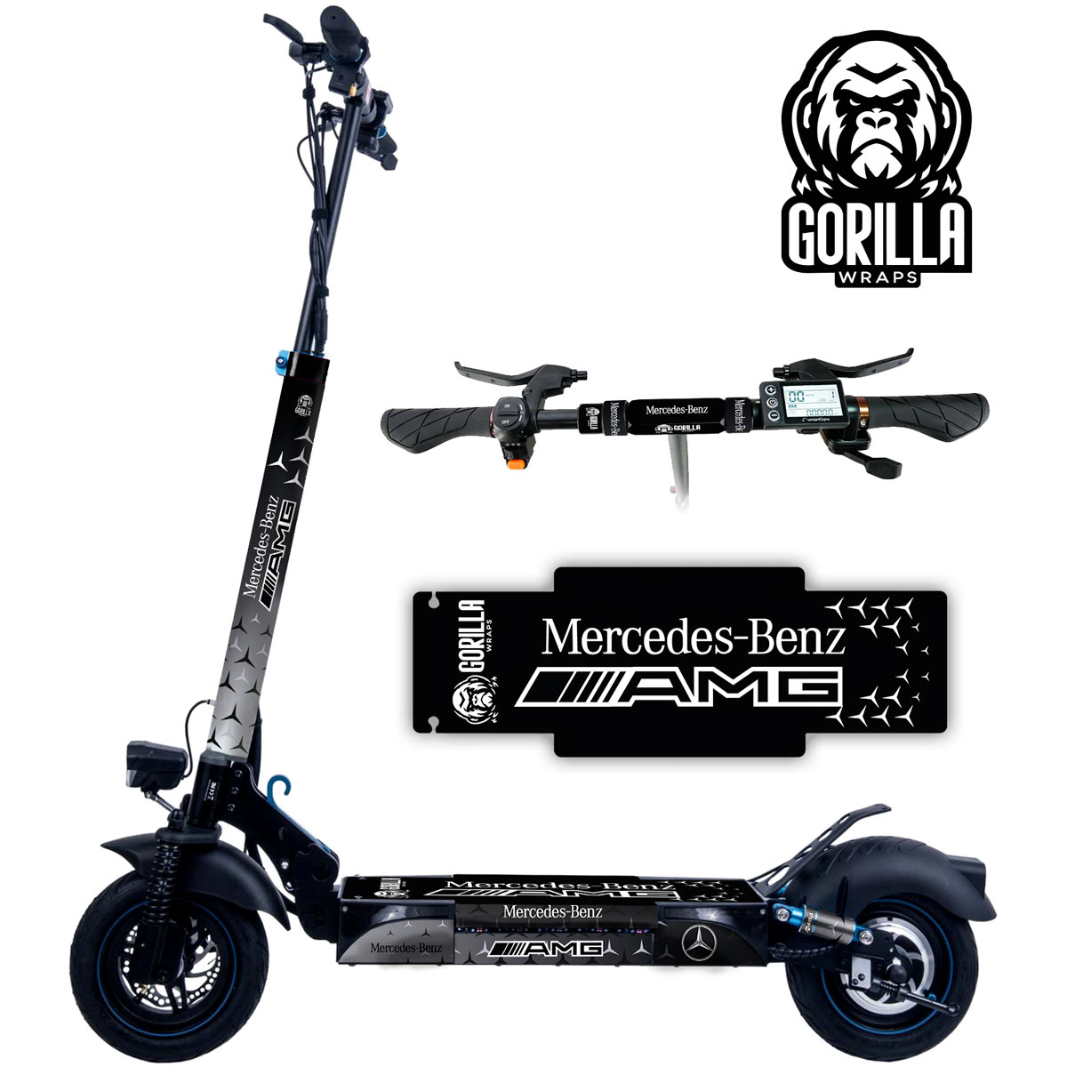 Vinilo + base antideslizantepara Smartgyro Rockway, Speedway y Crossover - Mercedes AMG [Gorilla]