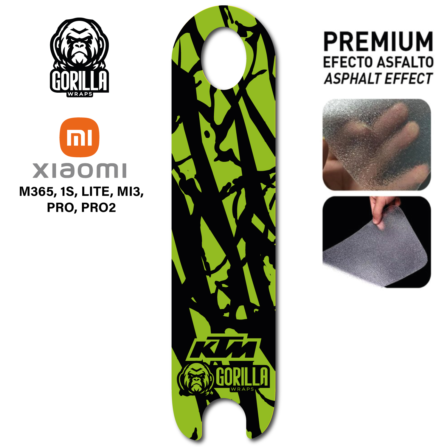 Base antideslizante para Xiaomi M365, 1S, PRO, PRO 2, MI3 - Verde [Gorilla]
