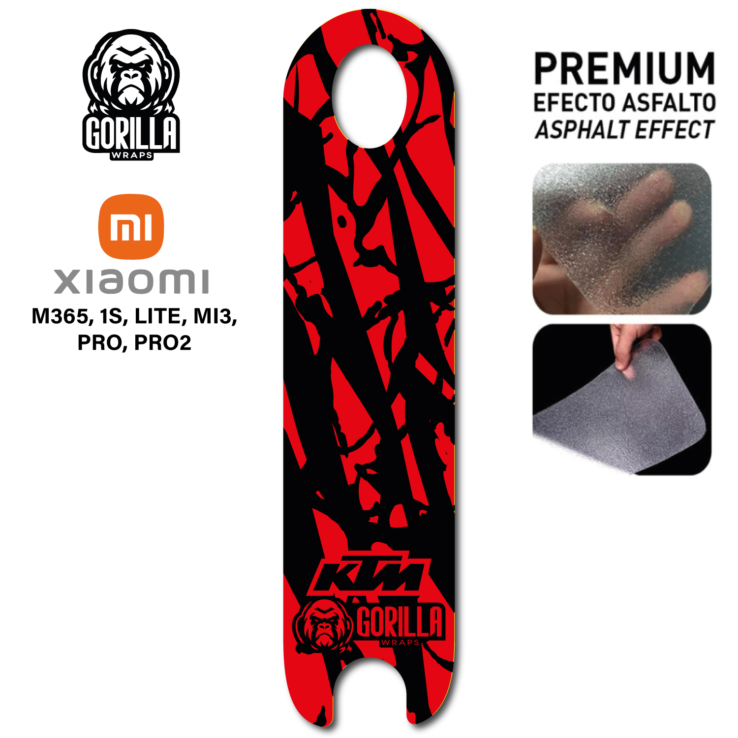 Base antideslizante para Xiaomi M365, 1S, PRO, PRO 2, MI3 - Rojo [Gorilla]