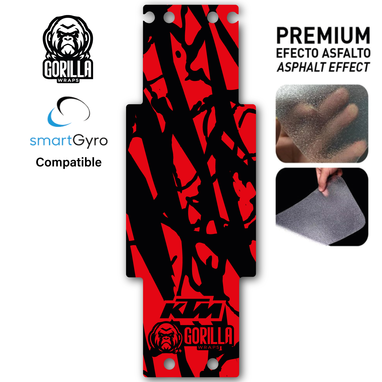 Base antideslizante para Smartgyro Rockway, Crossover y Speedway - Rojo [Gorilla]