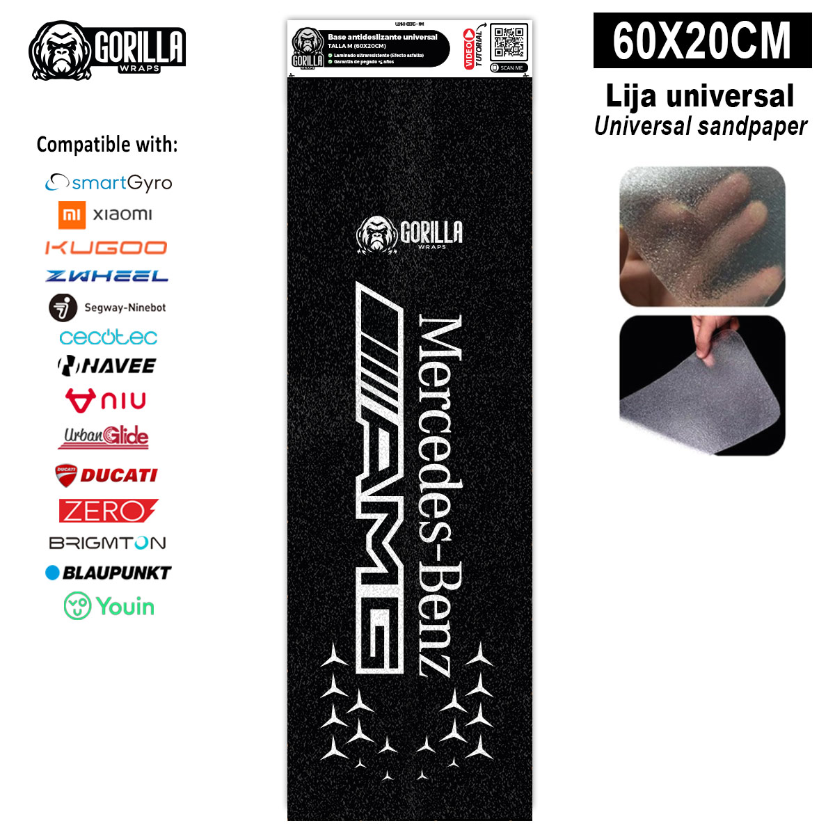 Base antideslizante universal Mercedes AMG - Talla M - (Xiaomi, Smartgyro, Kukirin, Ninebot, Niu, Kaboo, Teverun) [Gorilla]
