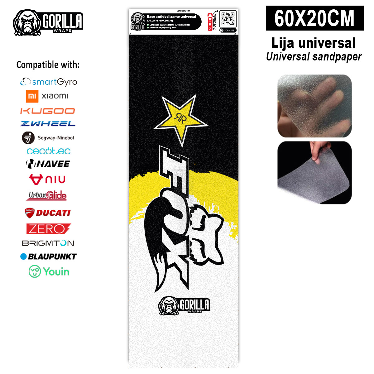 Base antideslizante universal Fox&Rockstar - Talla M - (Xiaomi, Smartgyro, Kukirin, Ninebot, Niu, Kaboo, Teverun) [Gorilla]
