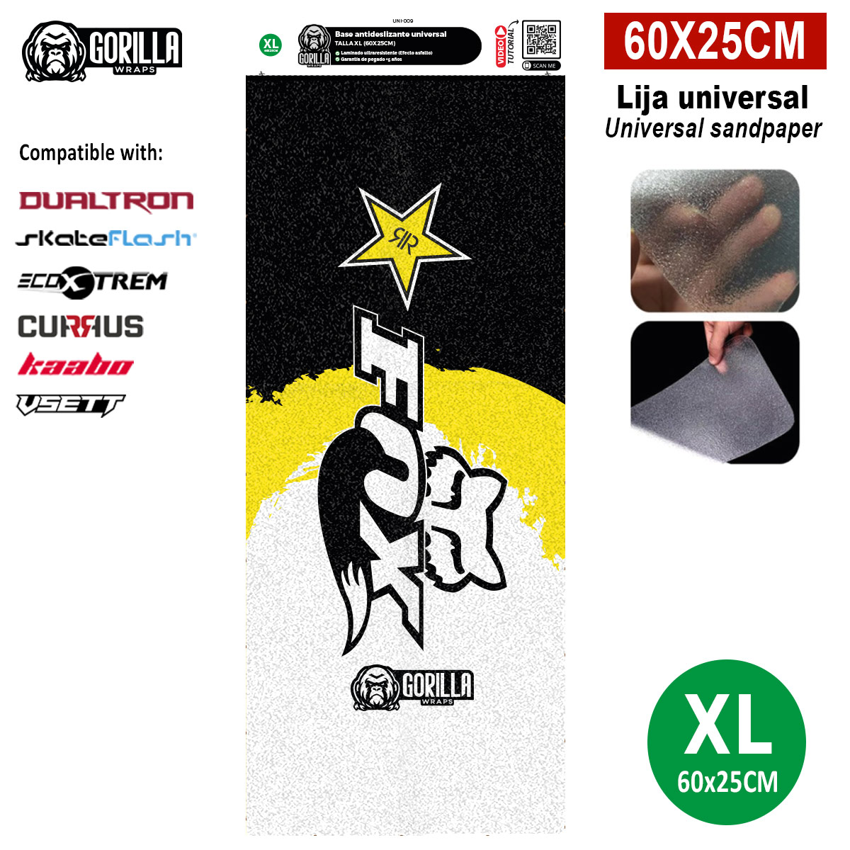 Base antideslizante universal Fox&Rockstar - Talla XL (modelos Dualtron, Skateflask y similares) [Gorilla]