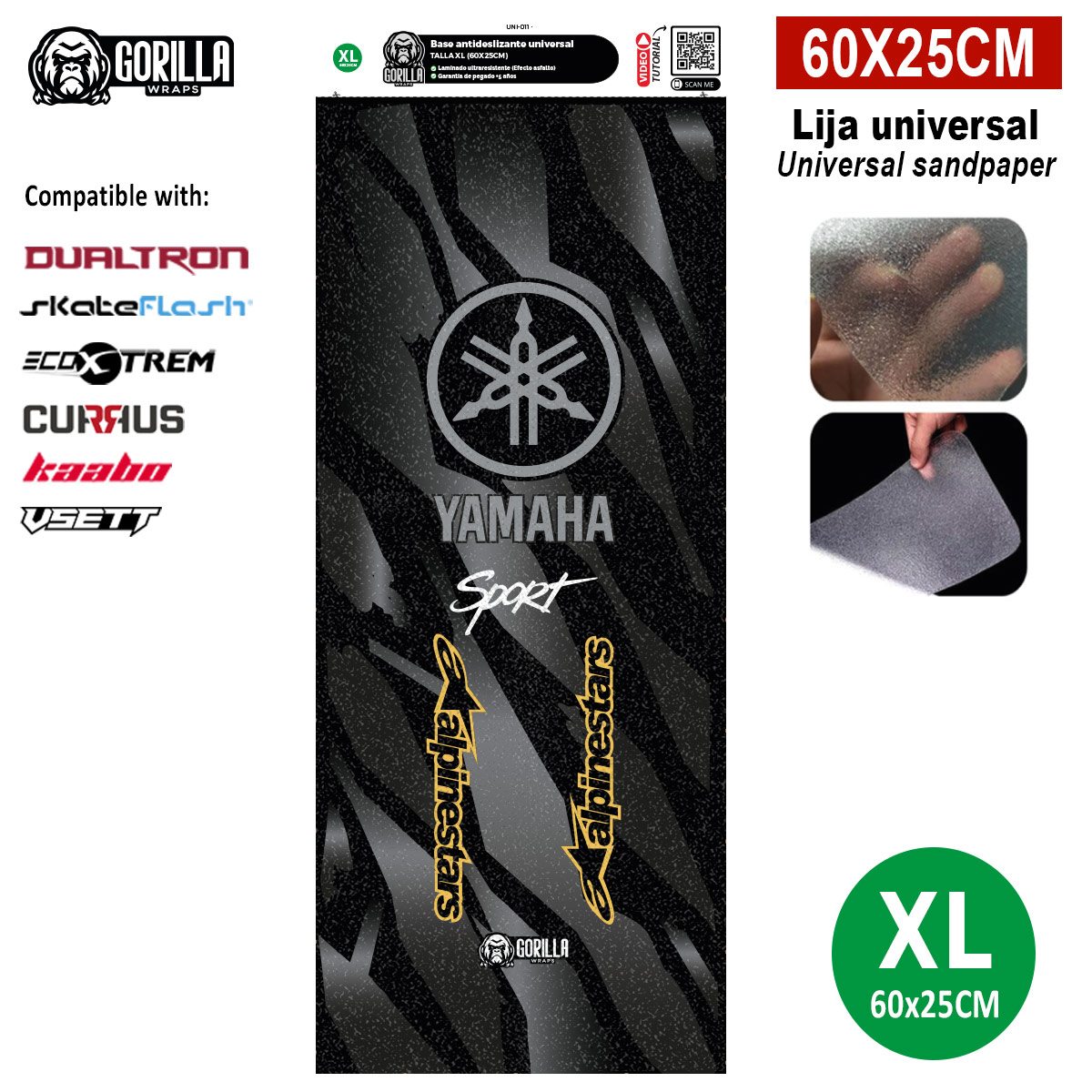 Base antideslizante universal Yamaha&Alphine - Talla XL (modelos Dualtron, Skateflask y similares) [Gorilla]