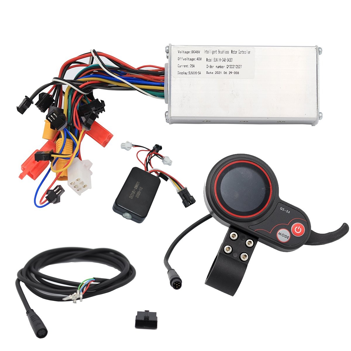 Kit electrónica genérico 36V (Display QS S4 + Controladora + Cableado) [Suniik]
