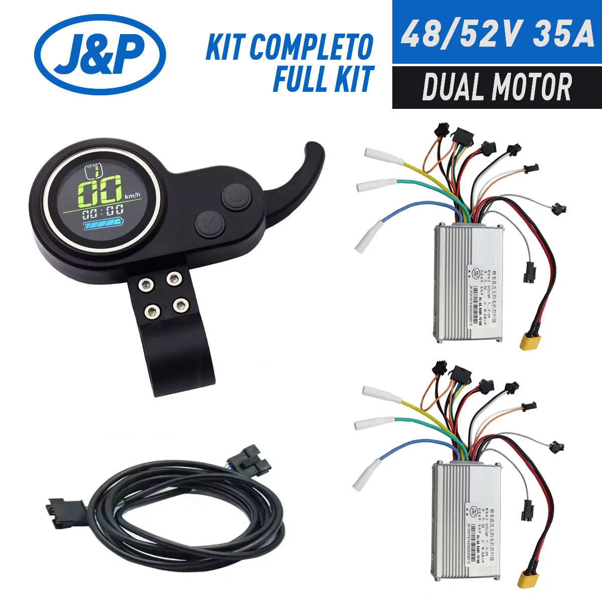 Kit Display + Controladora delantera y trasera - 48/52V 35A [JP]