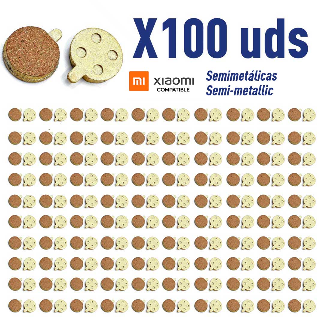Pastillas de freno de semimetálicas para Xiaomi PRO, PRO2, 1S, Essential [Suniik]  (Pack 100 unidades)