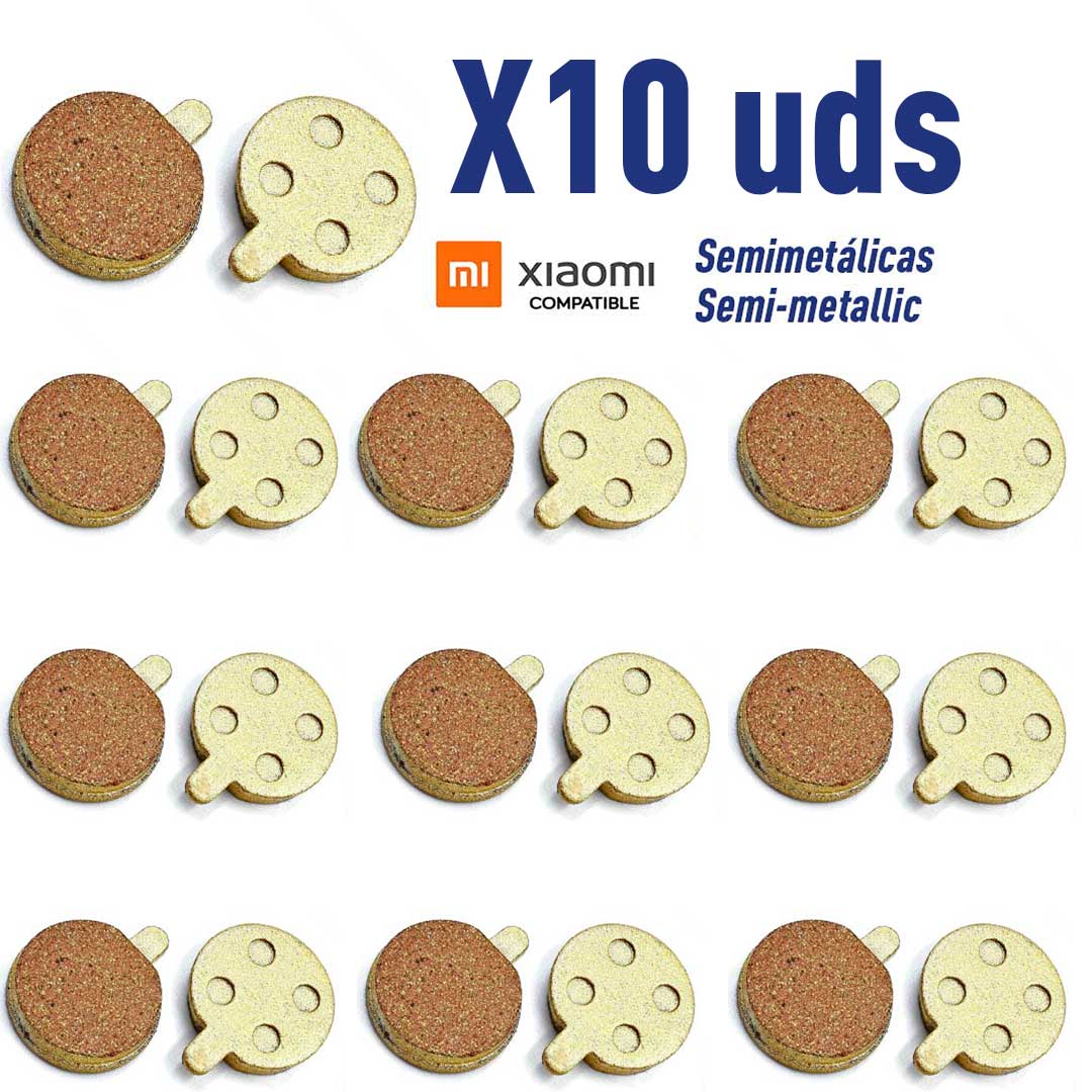 Pastillas de freno de semimetálicas para Xiaomi PRO, PRO2, 1S, Essential [Suniik]  (Pack 10 unidades)