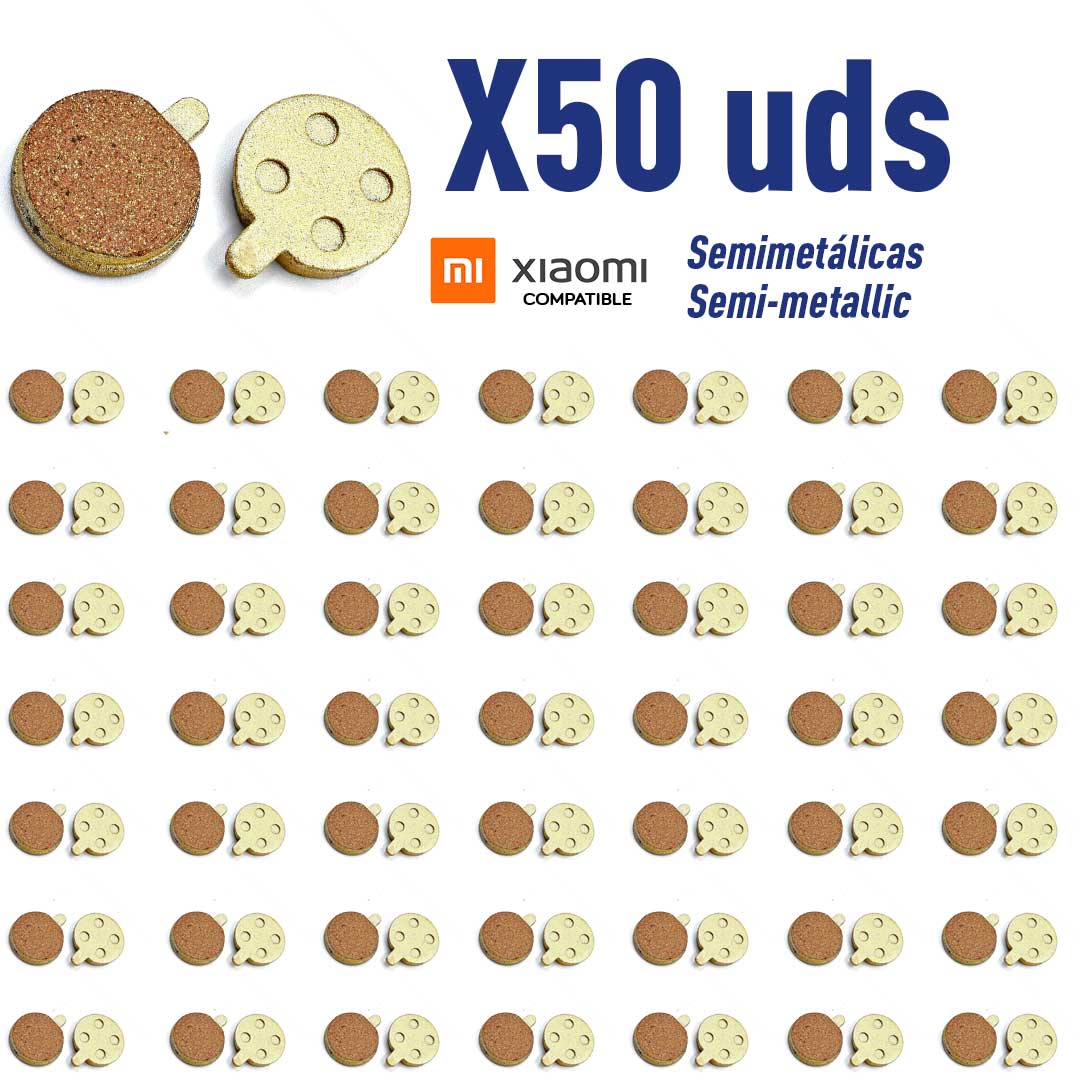 Pastillas de freno de semimetálicas para Xiaomi PRO, PRO2, 1S, Essential [Suniik]  (Pack 50 unidades)